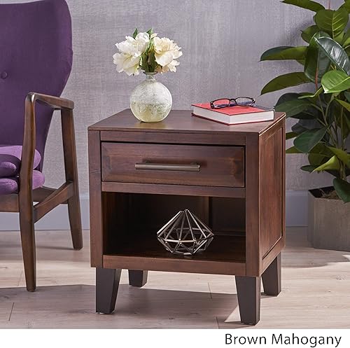 Miniatura 4 de GLENDORA rústico acacia de grano natural baúl de madera Mesita de noche