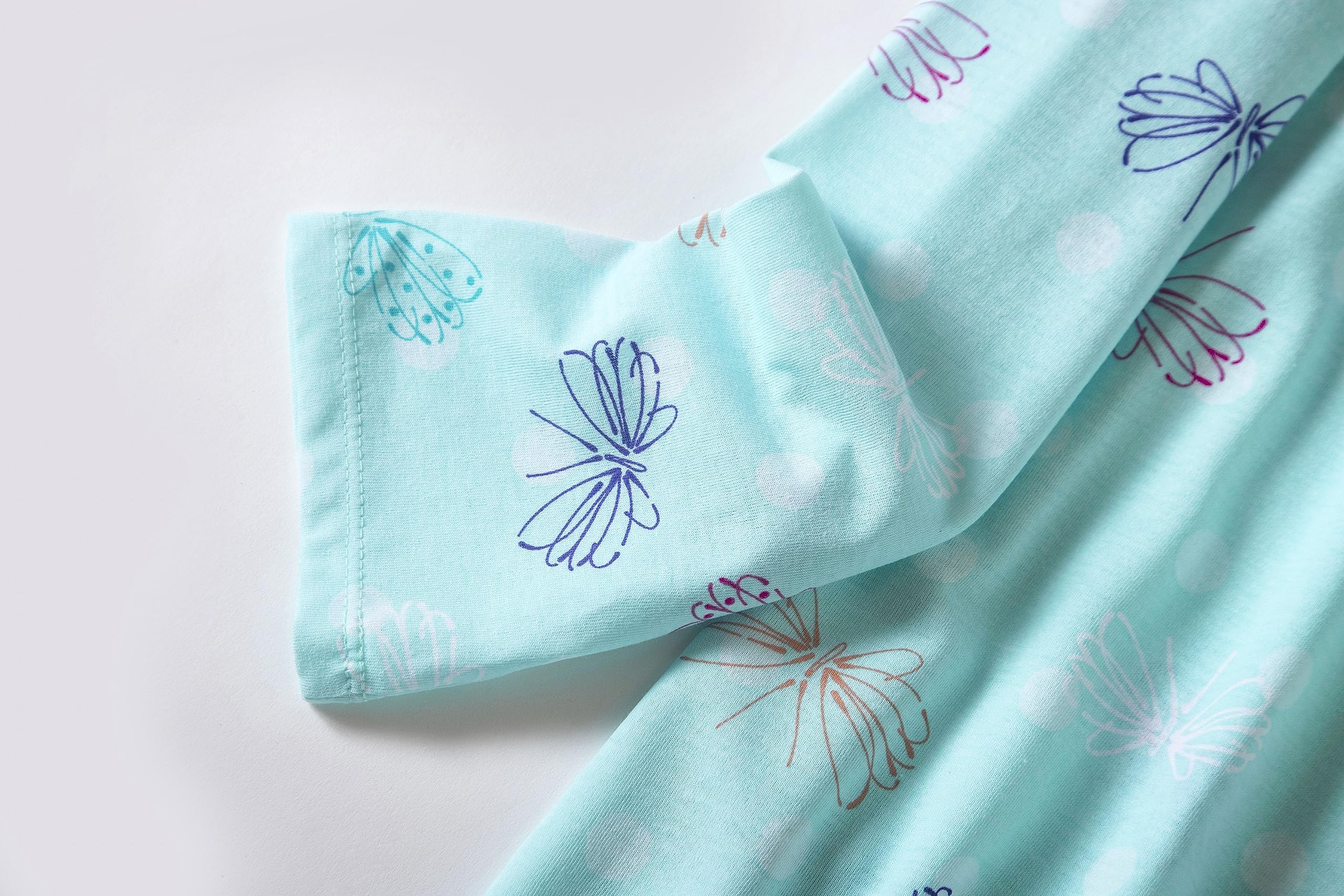 Inadays Paquete de 3 camisones de algodón para mujer, ropa de dormir de manga larga, estampado divertido, holgados, cómodos