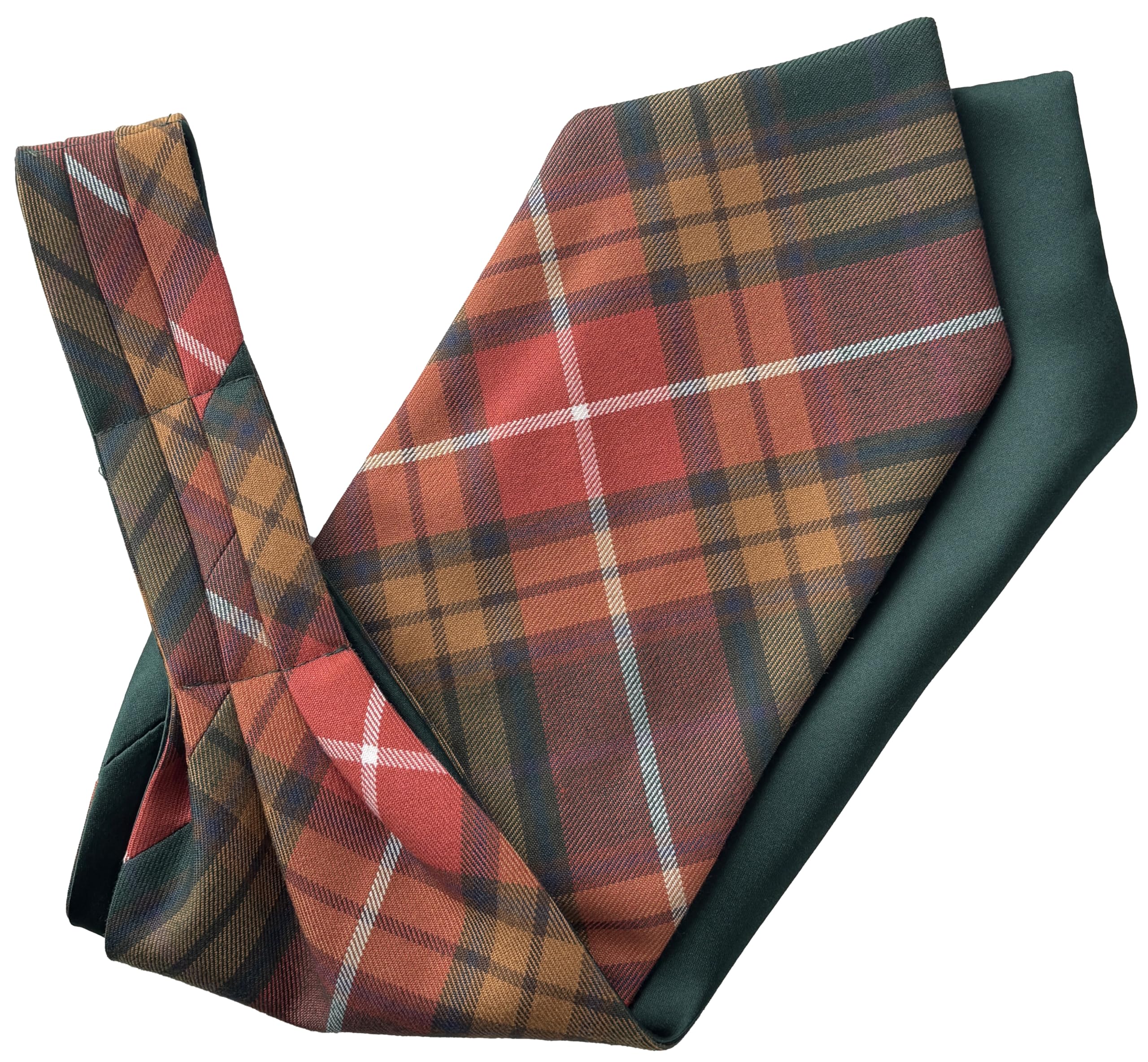 Great British Tie Club Men's Orange & Green Buchanan Tartan Ascot Cravat