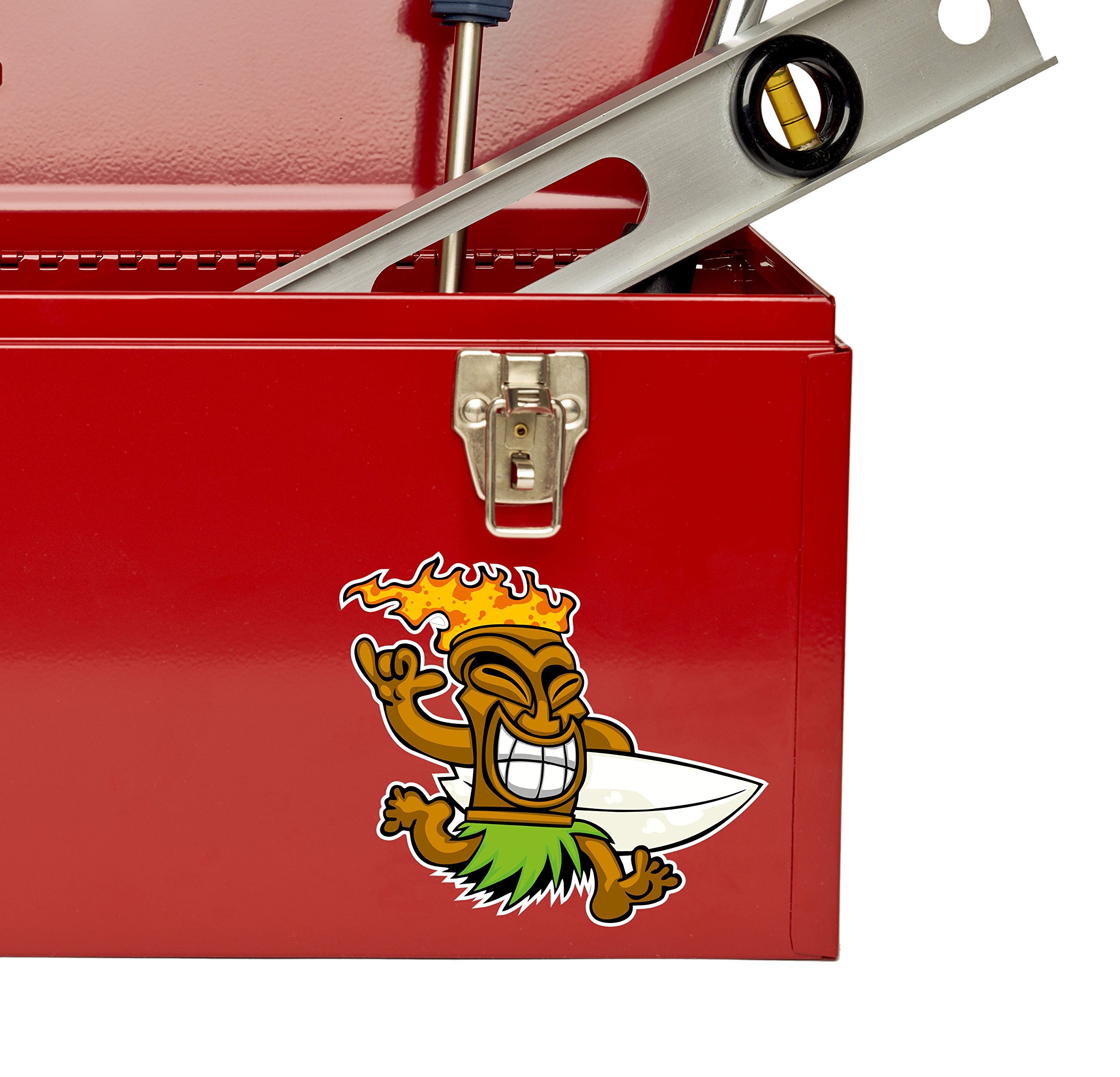 2 Adesivi Lucidi In Vinile – Tiki Surf Hawaii Aloha – Dimensioni 10x9 Cm – #4026 – Per Laptop, IPad, Finestre, Auto