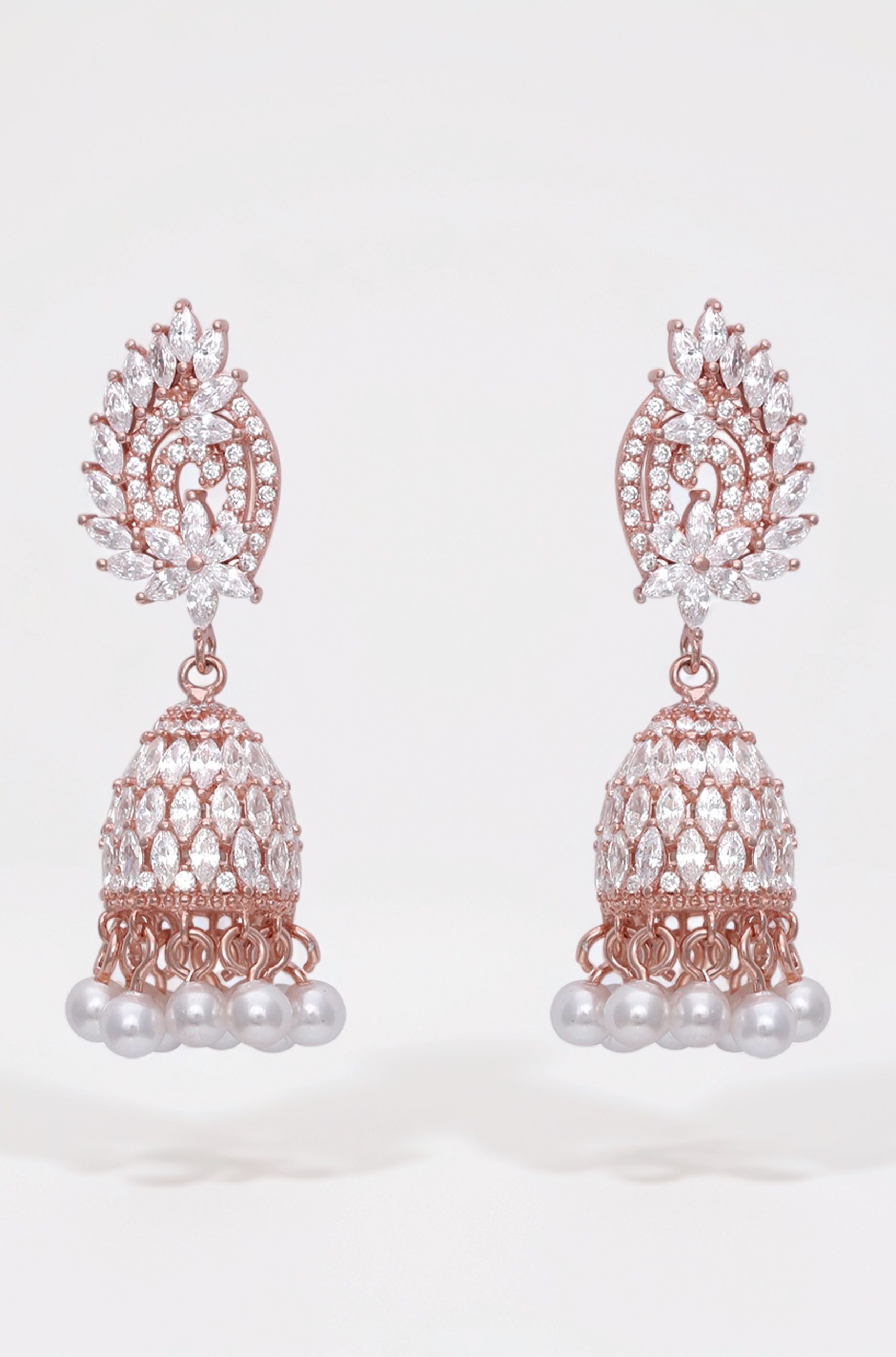 - 925 Silver Rose Gold Teardrop Jhumki| Gifts for Girlfriend, Gifts for Women and Girls | With Certificate of Authenticity and 925 Stamp | 6 Month Warranty*