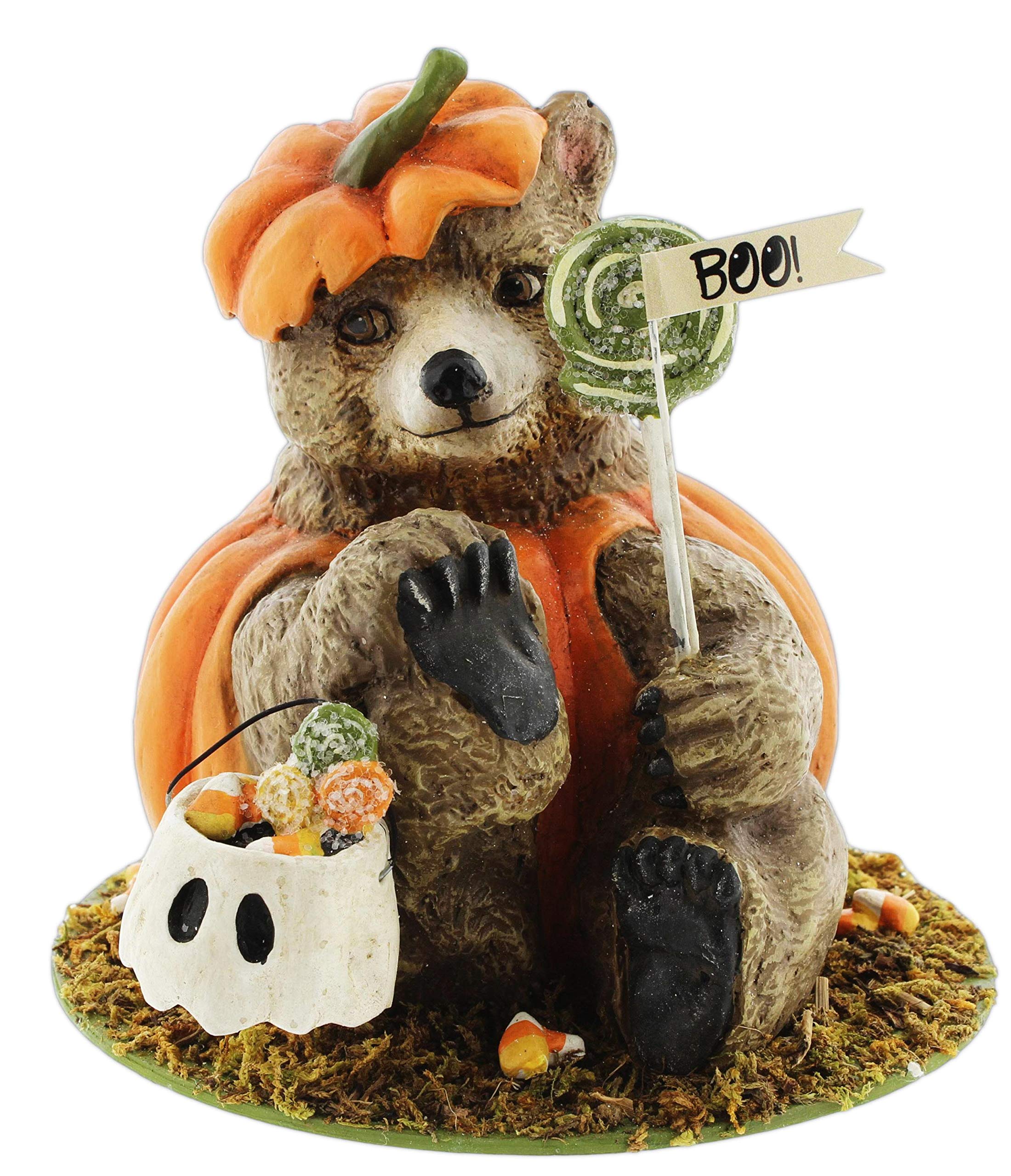Bethany Lowe Pumpkin Boo Bear Figurine