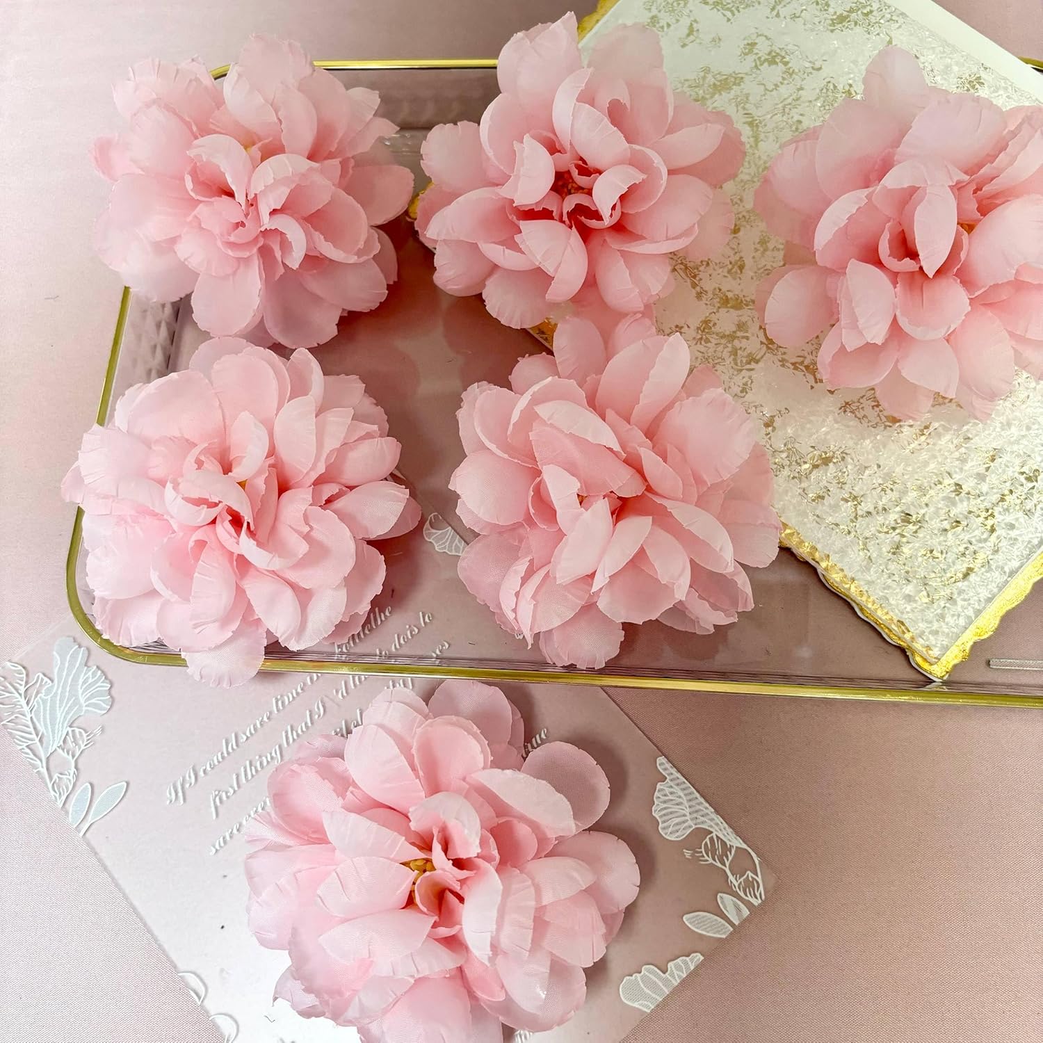 Floating Flowers for Floating Candle Centerpieces, 12pcs Faux Flower Head for Wedding Centerpieces (Pink) - Image 5