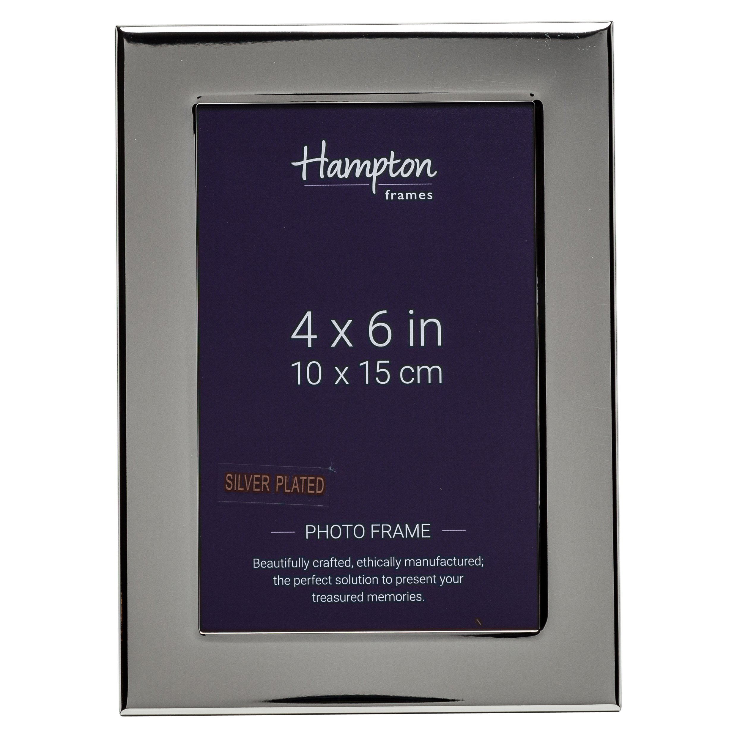 Hampton Frames Woburn 4X6 (10X15cm) Picture Photo Frame Glass Wa7446 Silver