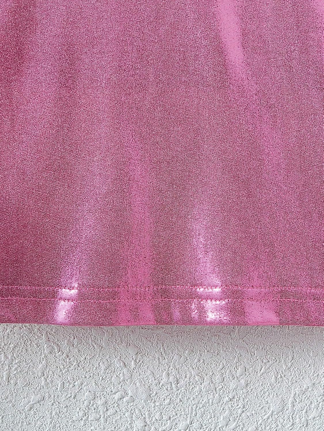 Verdusa Girl's Metallic Crop Tee Top Short Sleeve Round Neck Neon Shirts Party Costume Concert Outfits - Image 6