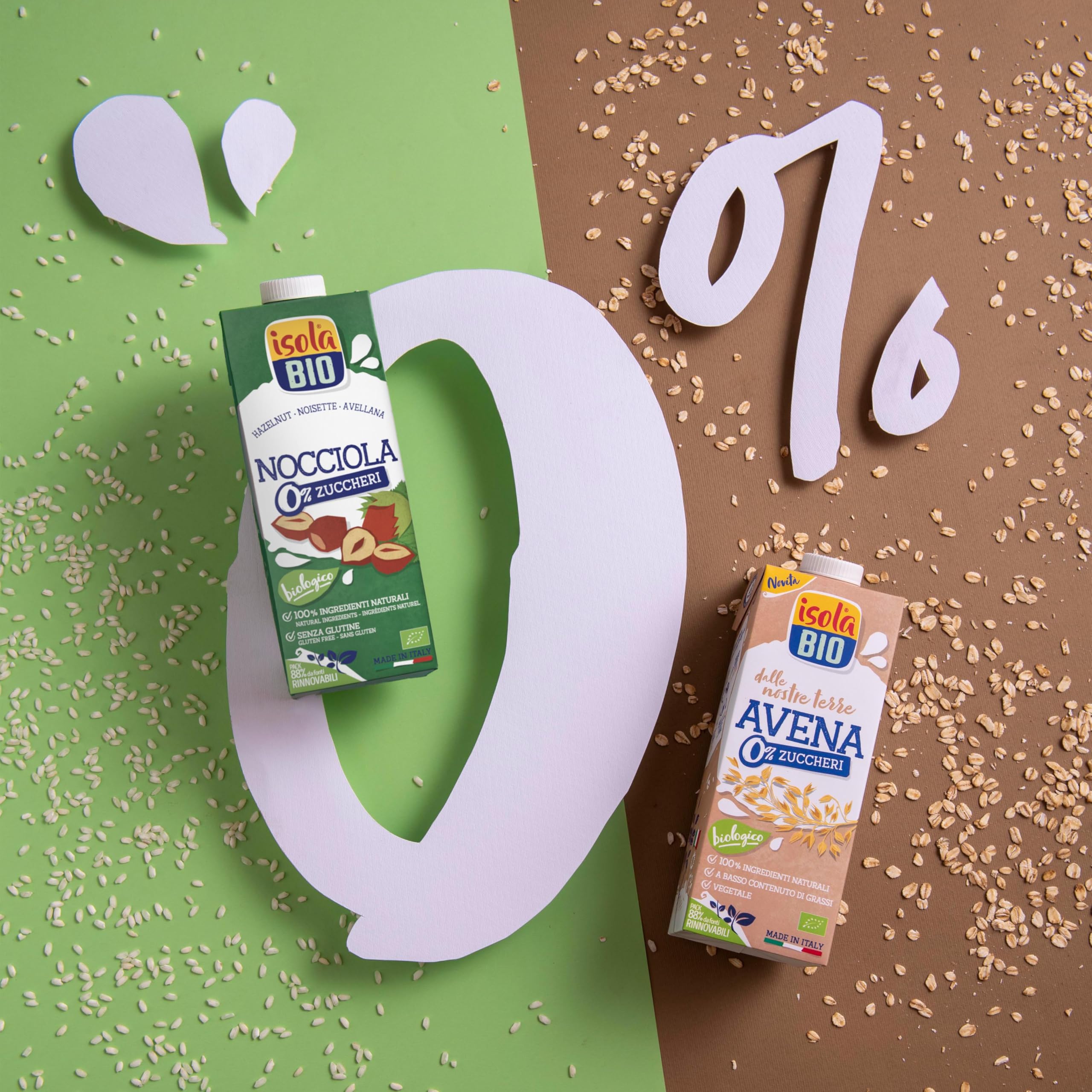 ISOLA BIO Bebida Ecológica Vegetal de Avellanas Pack 6 x 1 L Sin Azúcar Añadido Sin Lactosa Vegano