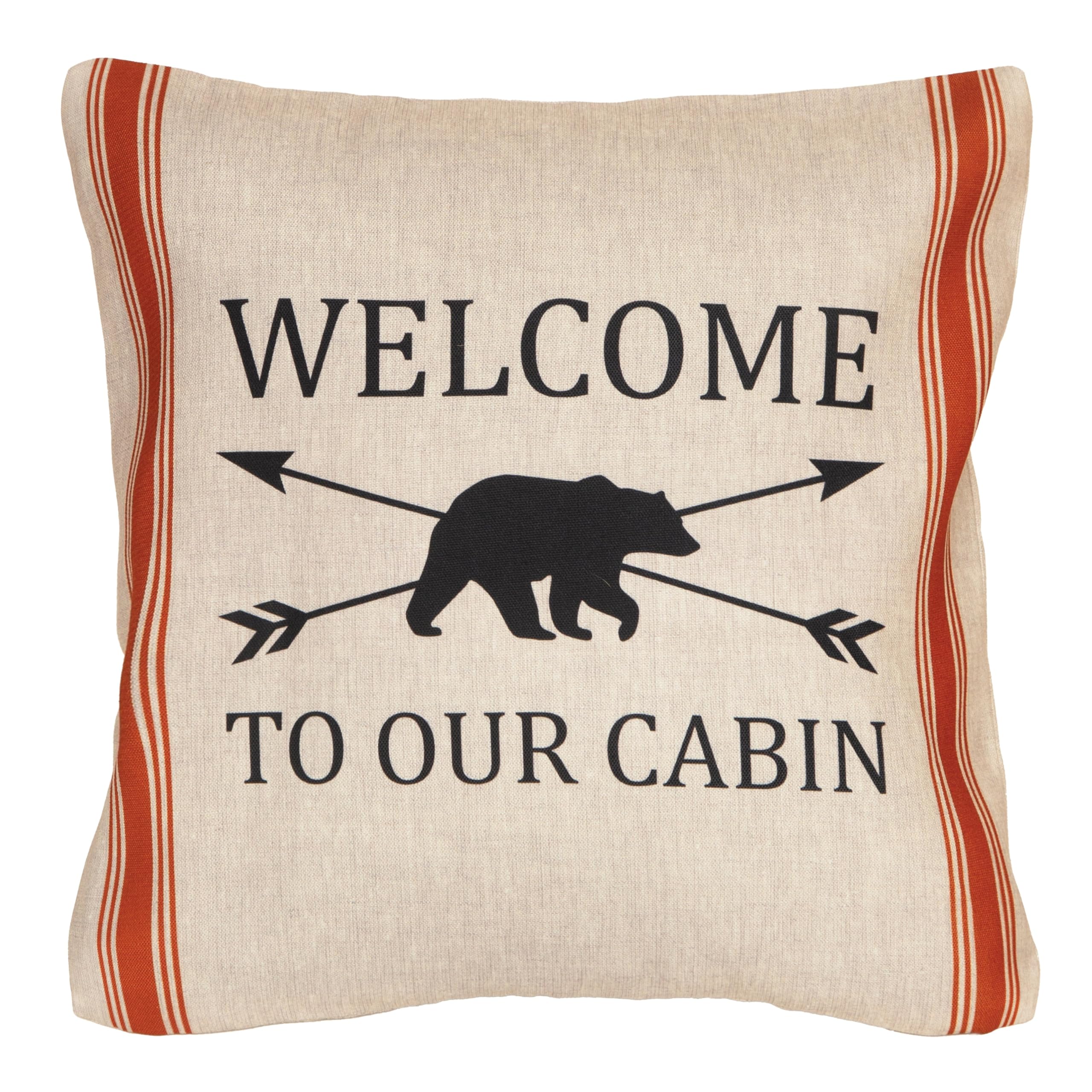 Carstens Inc Welcome to Our Cabin Bear Outdoor 18x18 Throw Pillow
