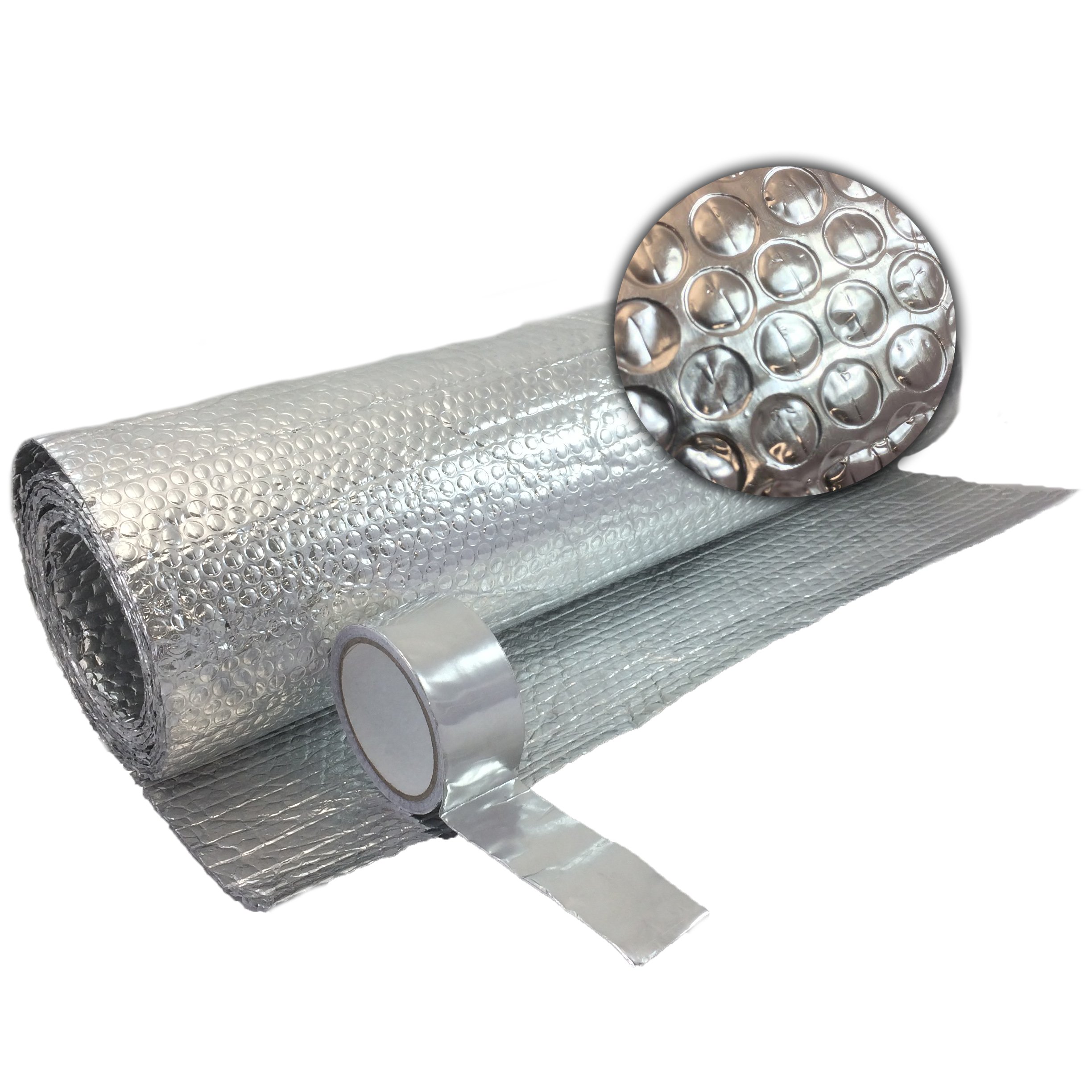 Yuzet 1.2m x 15m Multi-Purpose Double Aluminium Bubble Insulation Foil. Loft, Wall, Home, Caravan, Attic, Garage, Roofs
