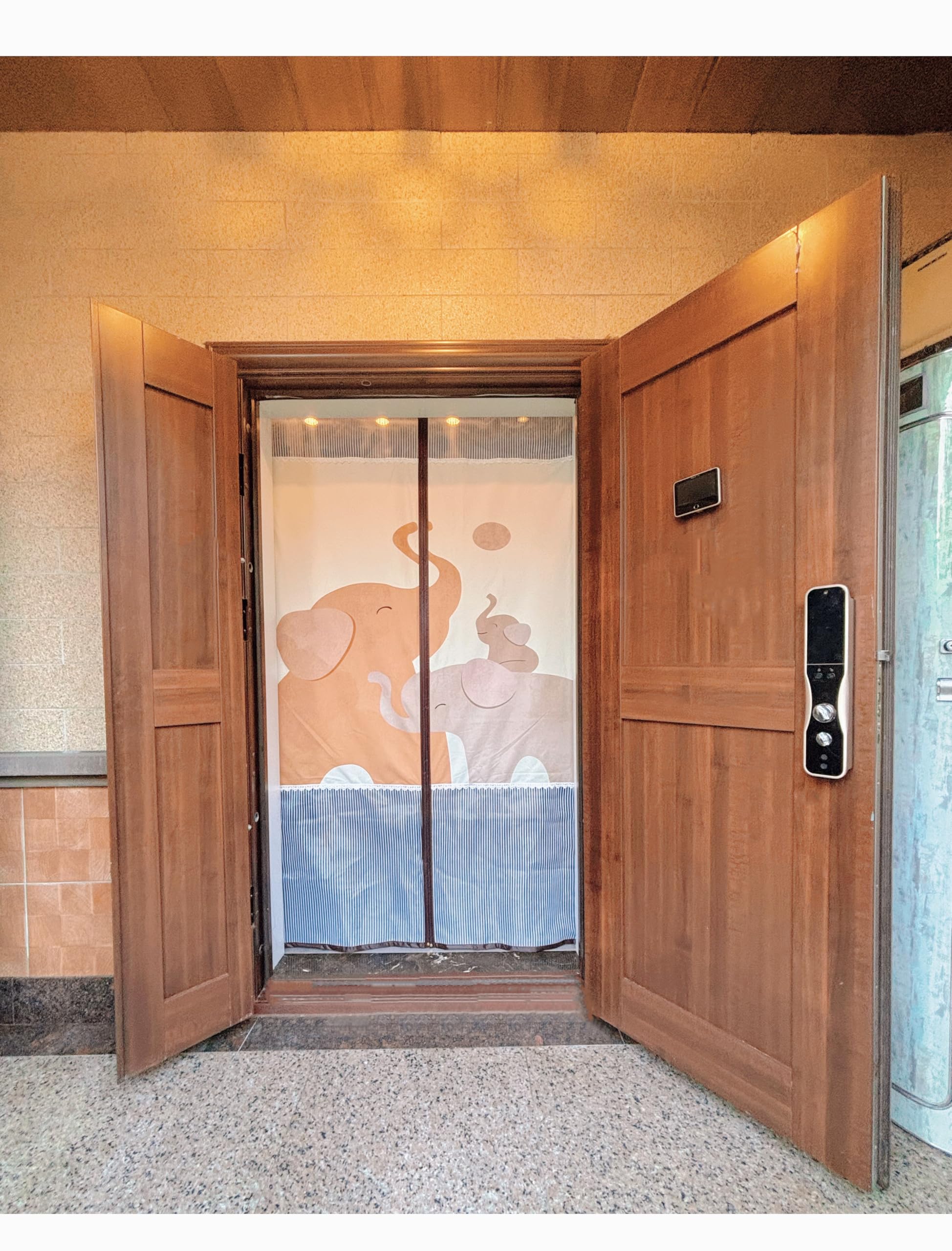 Moustiquaire magnétique anti-regard, rideau de porte semi-intimité occultant sans perçage