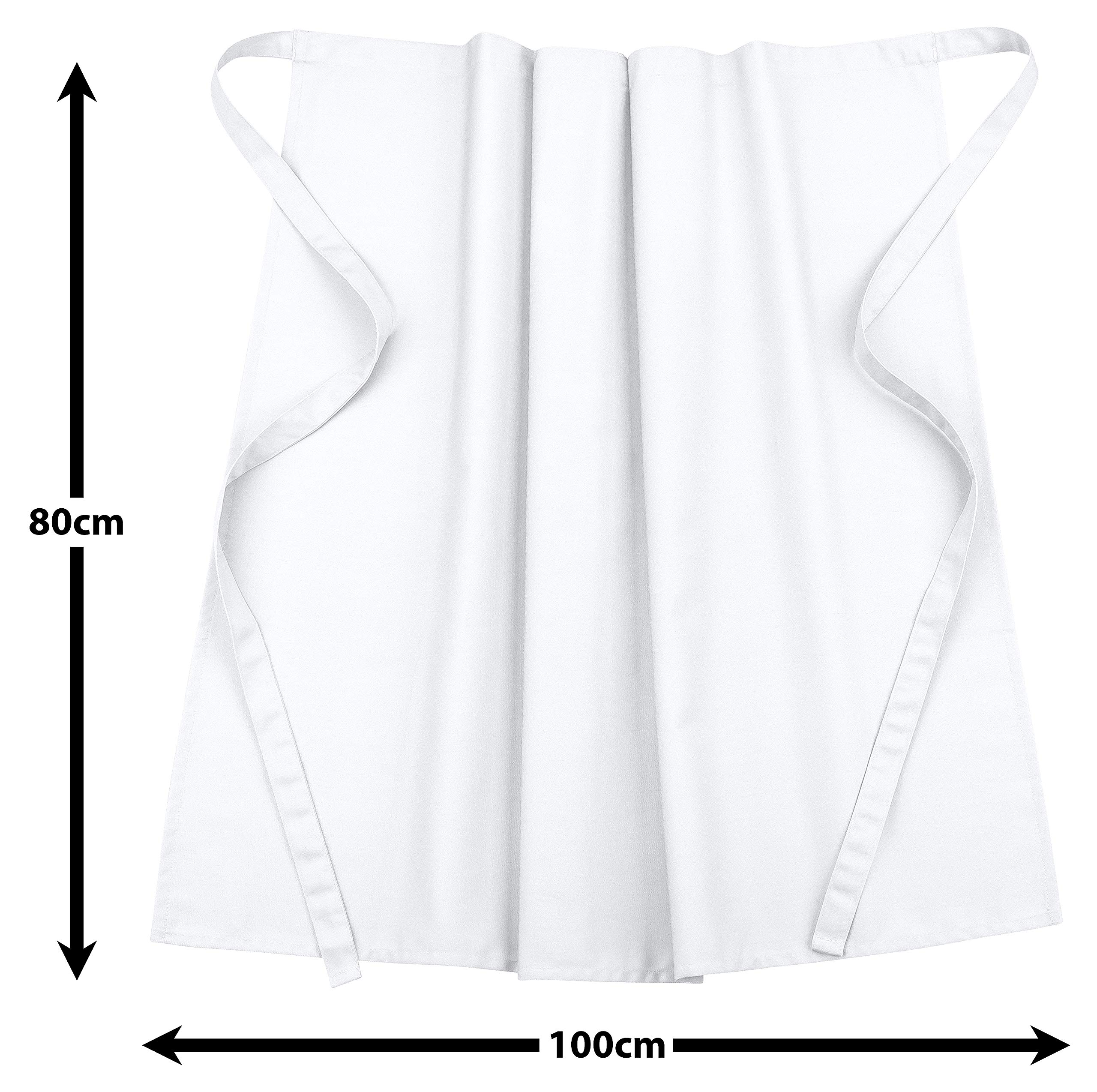 DESERMO Basic Tablier pour femme et homme 80cmx100cm | Superbe tablier pour homme et femme | Mélange innovant de coton & polyester | Poids:190 g/m² | 35 % coton 65 % polyester | Blanc