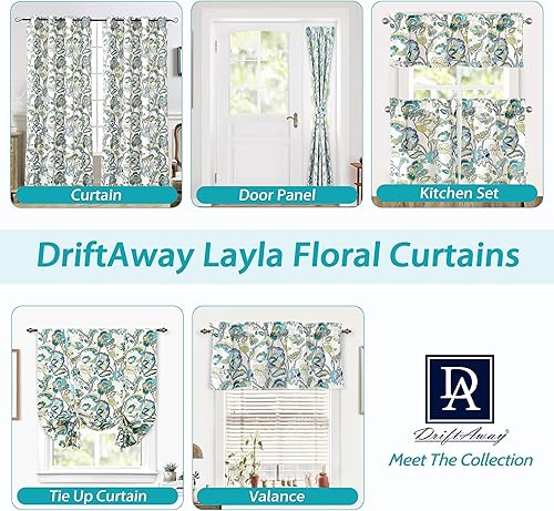Miniatura 6 de DriftAway Layla - Cortina de amarre para cocina de 63 pulgadas de largo, pantalla de globo ajustable para sala de estar, dormitorio, estilo clásico