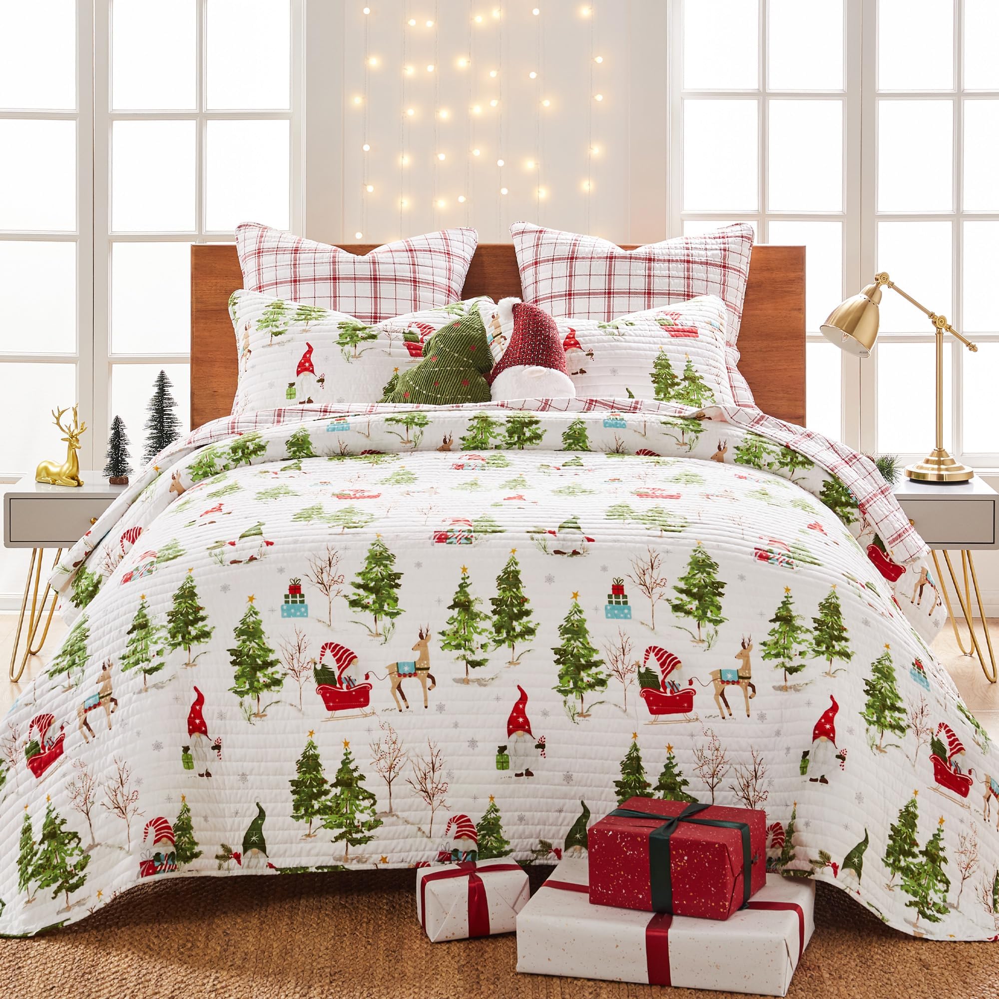 Levtex Home Merry & Bright Collection Gnome Forest Quilt