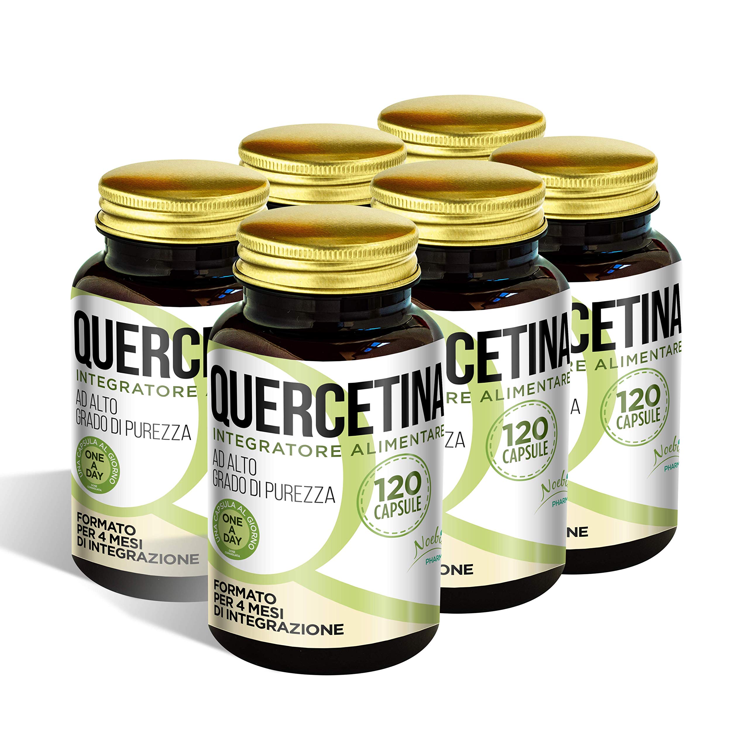 Quercetina 120 Capsule - 200 mg per 1 Capsula - Alto Grado di Purezza - 4 Mesi di Integrazione