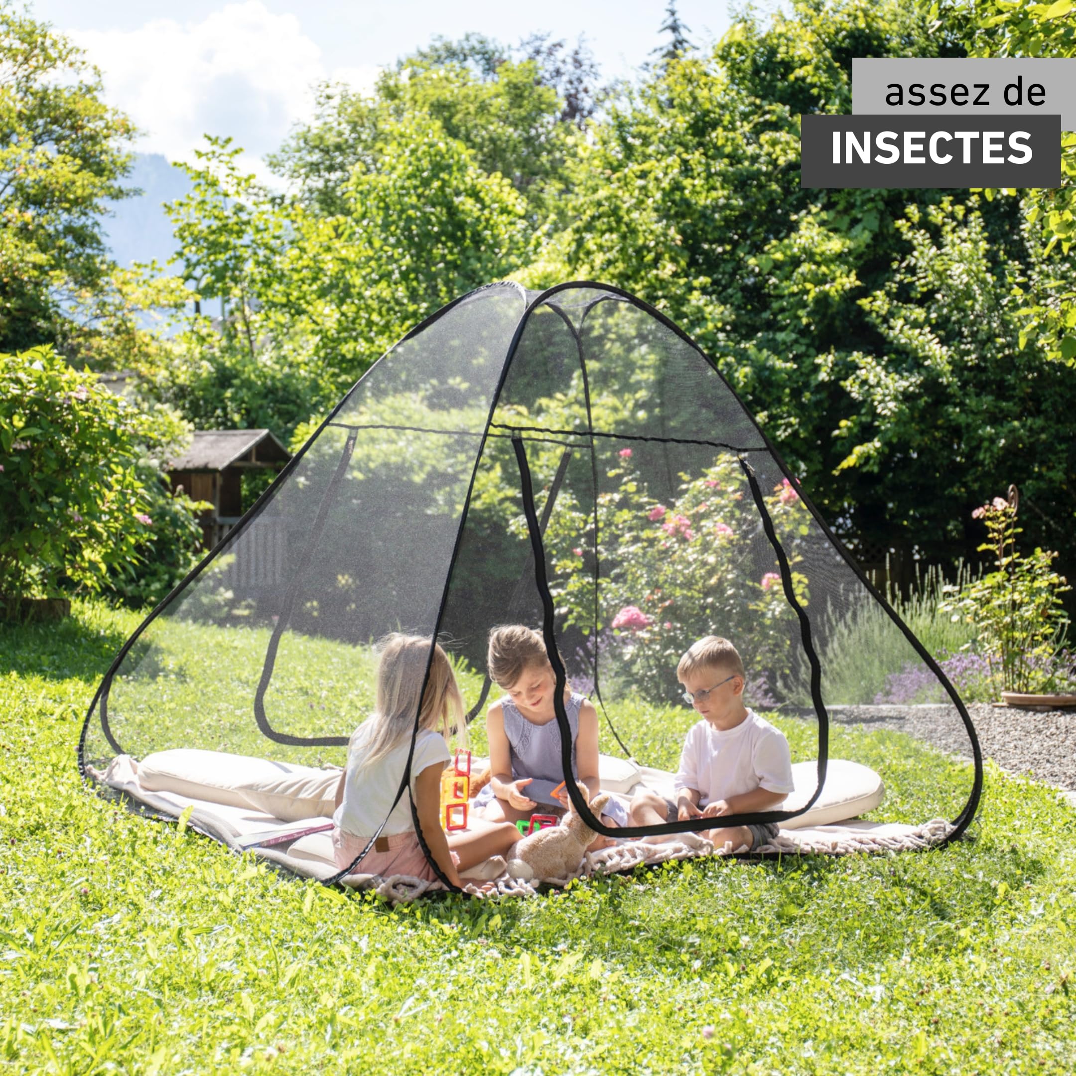 Windhager Pop Up 03274 Grande moustiquaire pour lit Double, Filet de Camping, Anti-Insectes, Anti-moustiques, pour lit, 140 x 200 cm, Anthracite
