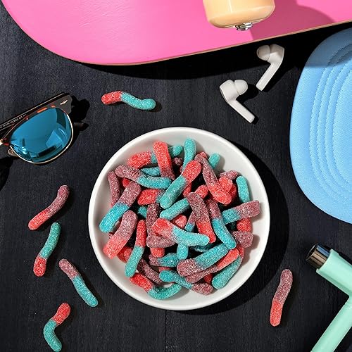 Miniatura 5 de Trolli Sour Brite Crawlers - Paquete de dulces, original y muy baya, gusanos de gomita agridulce, paquete de 2