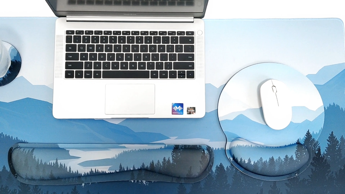 NXZGO Large Gaming Mouse Pad Set, 4 In 1 Ergonomics Keyboard Desk Mat Memory Foam