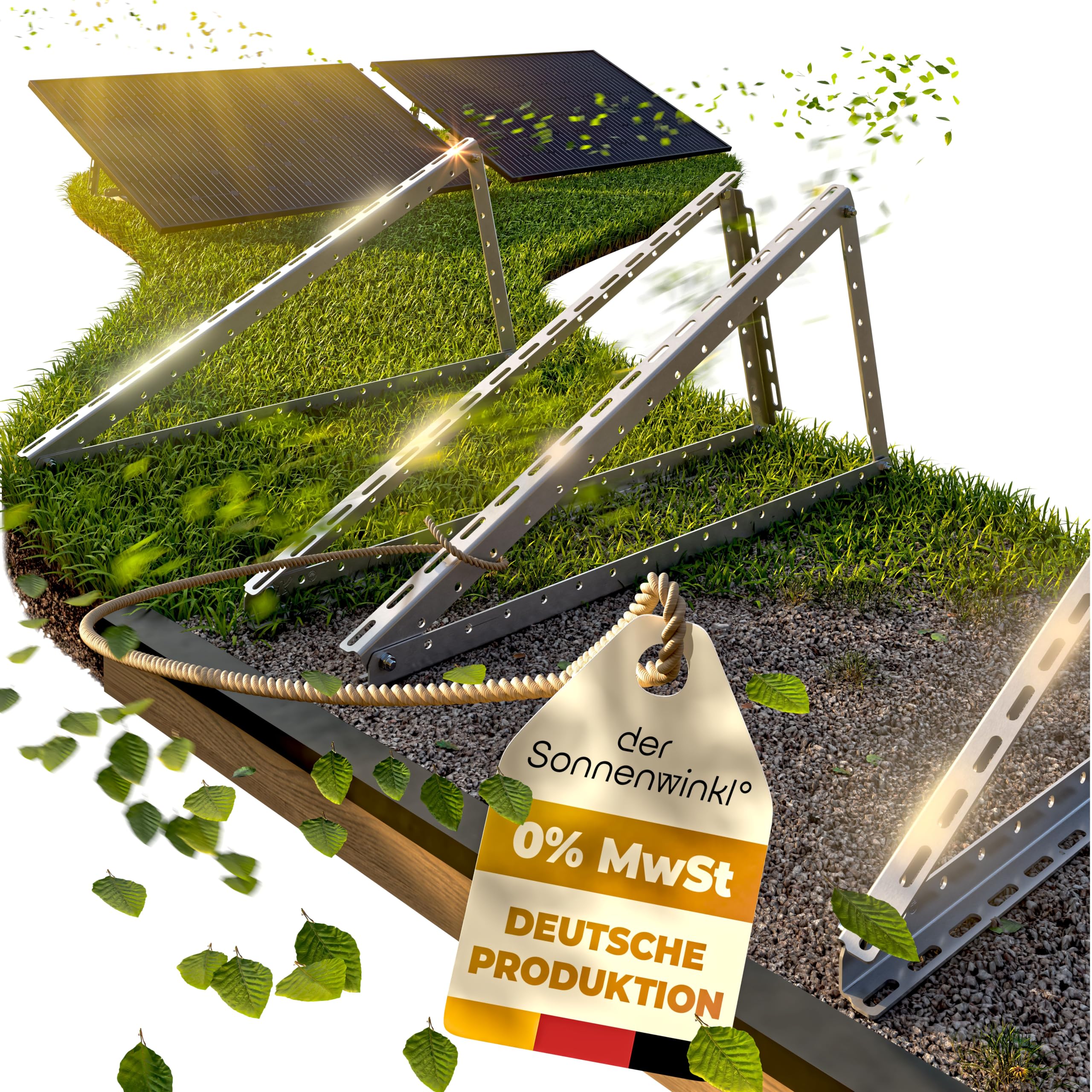 4x Solarmodul Halterung - 0% MwSt│ Halterung für Solarmodule bis zu 114.5 cm │ Robuste Solarpanel Halterung │ Einstellbarer Winkel 0° - 90° │ Flachdach, Balkonkraftwerk, Wand etc.