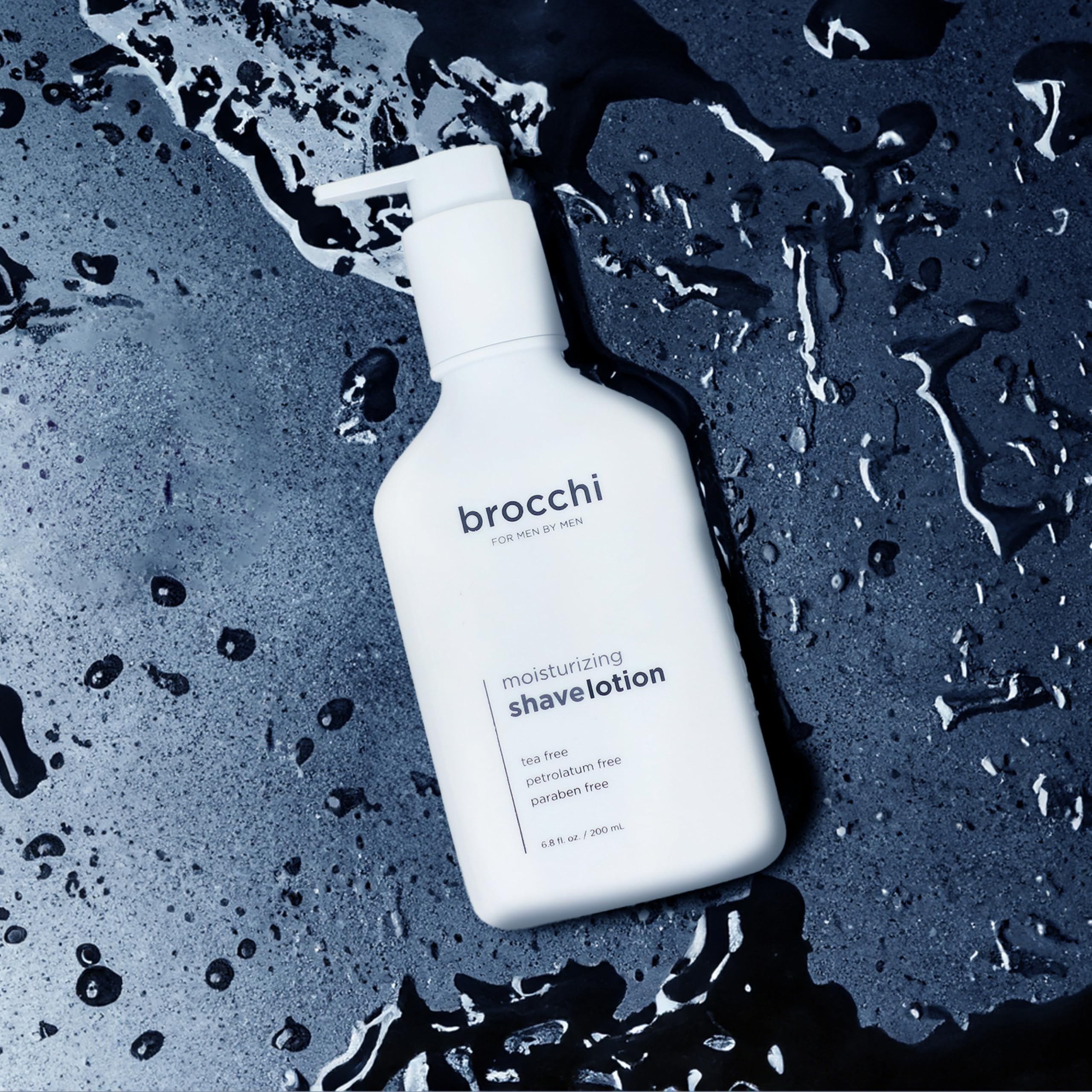Brocchi | Deep Moisturizing Shave Lotion | 200ml | Tea Free, Petrolatum Free, Paraben Free, with Argan and Hemp Seed Oils for a Refreshing Shaving Experience