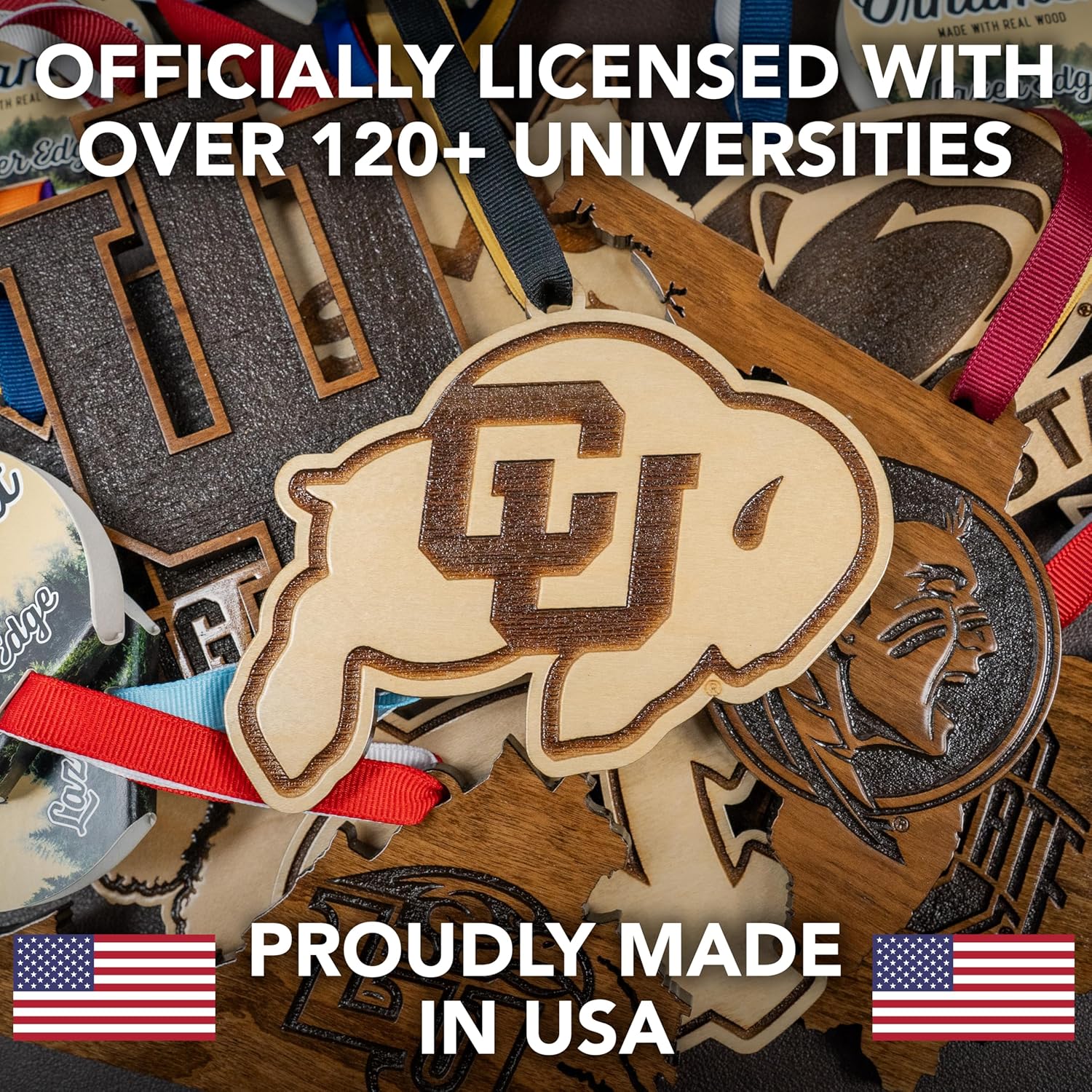 LazerEdge Purdue Boilermakers Christmas Ornament - Handcrafted from Cherry Wood - Officially Licensed Collegiate Product - Image 4