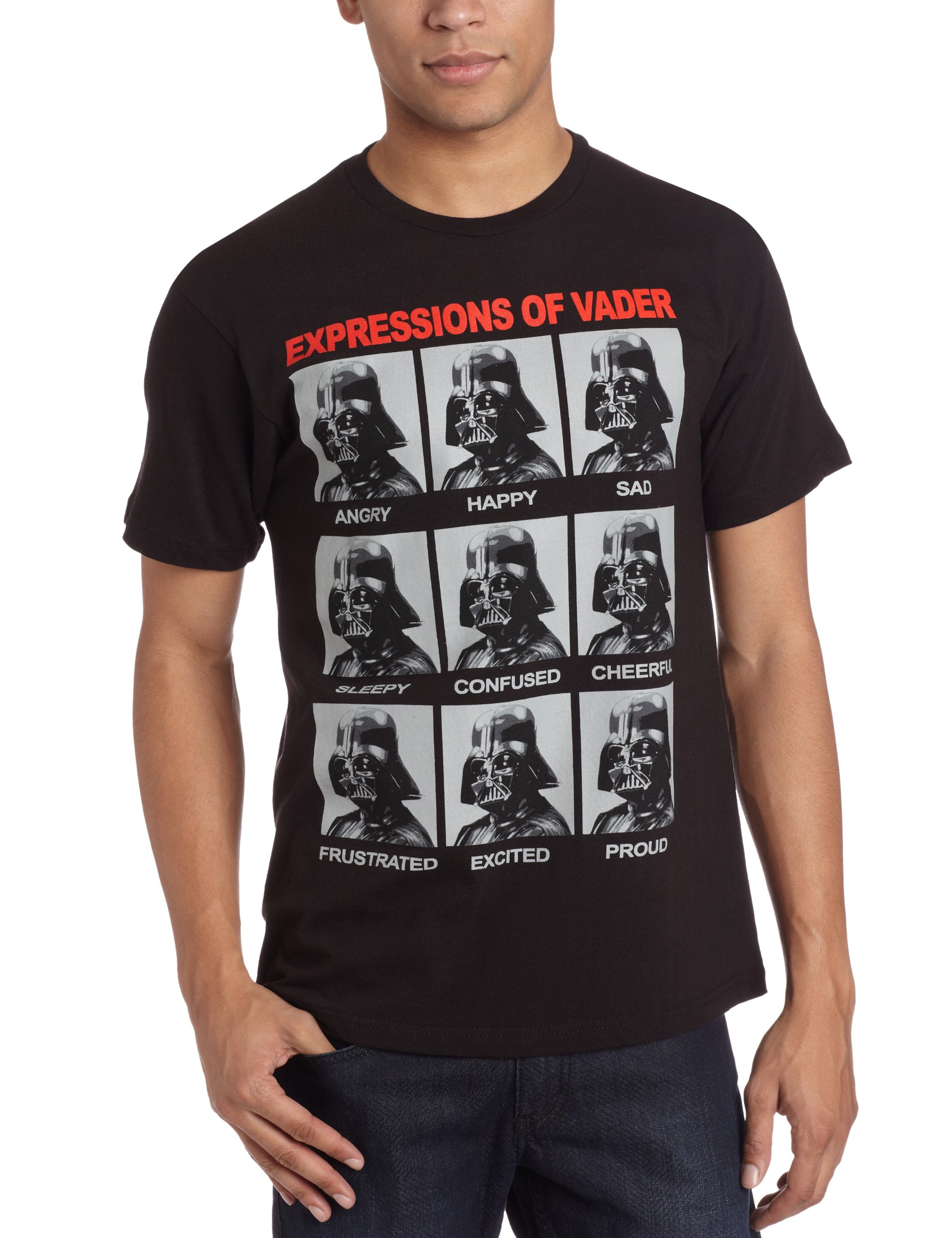 Star Wars Darth Vader Expressions Mens Black T-Shirt