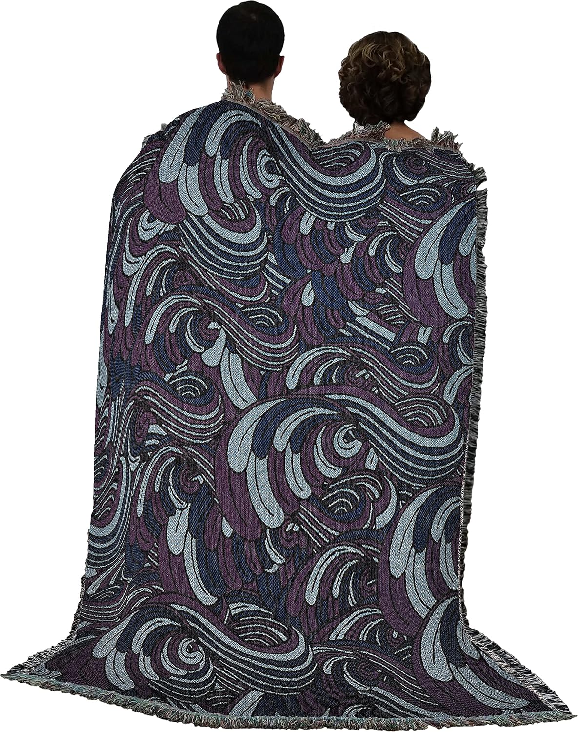 Pure Country Weavers Serene Waves Blanket Swirls - Patterns Gift Tapestry Throw Woven from Cotton - Made in the USA (72x54)