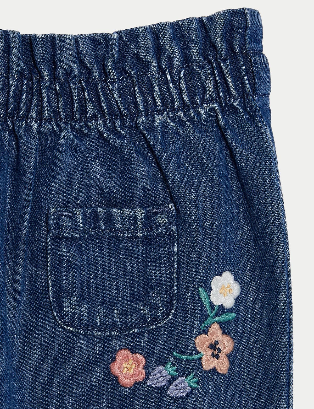 Marks & Spencer Baby Girl's Regular Jeans (T782140AMED Blue Denim_MED - Image 3 thumbnail