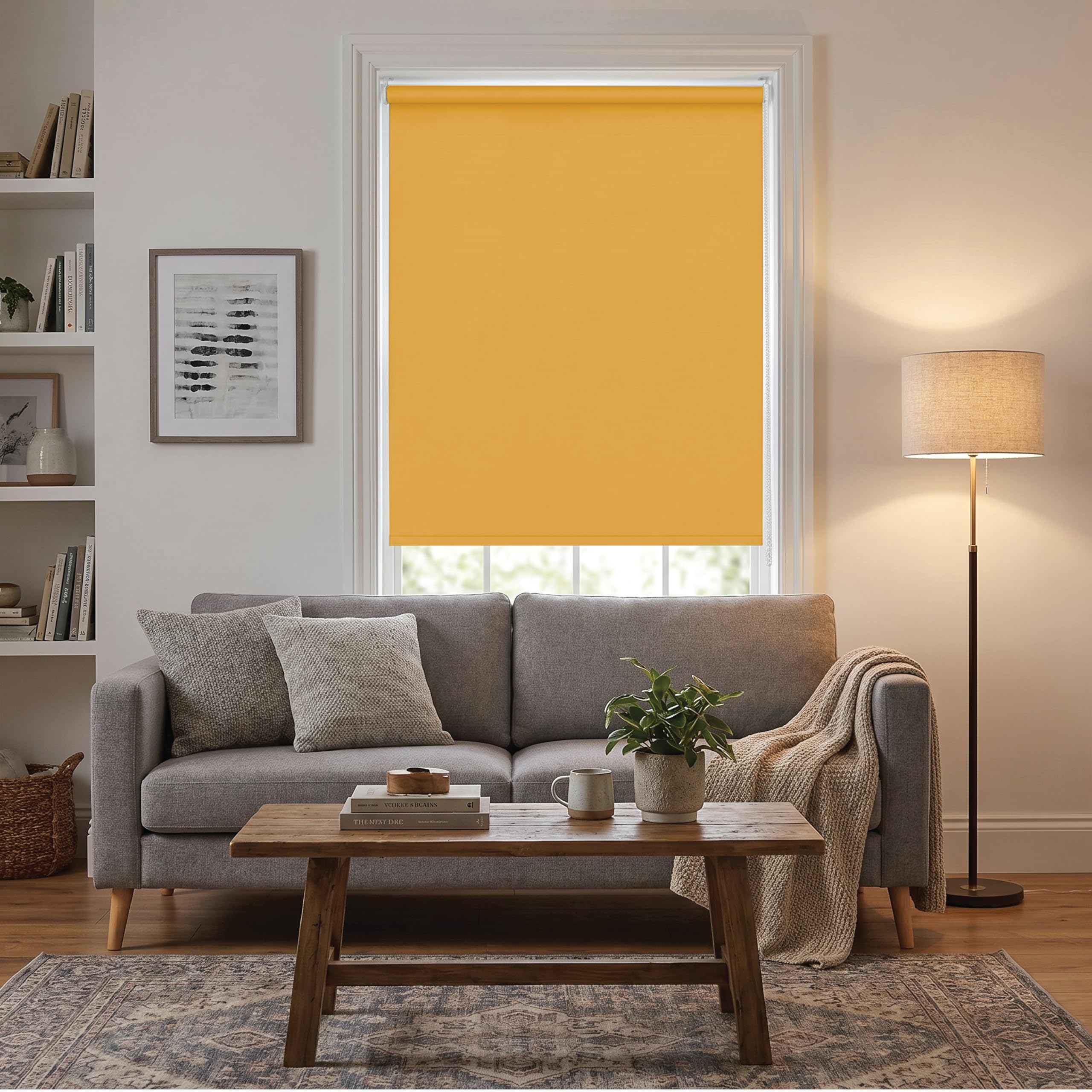 J.Din Thermal Insulated Blackout Roller Blind Ochre, W 125cm x L 165cm — image 1