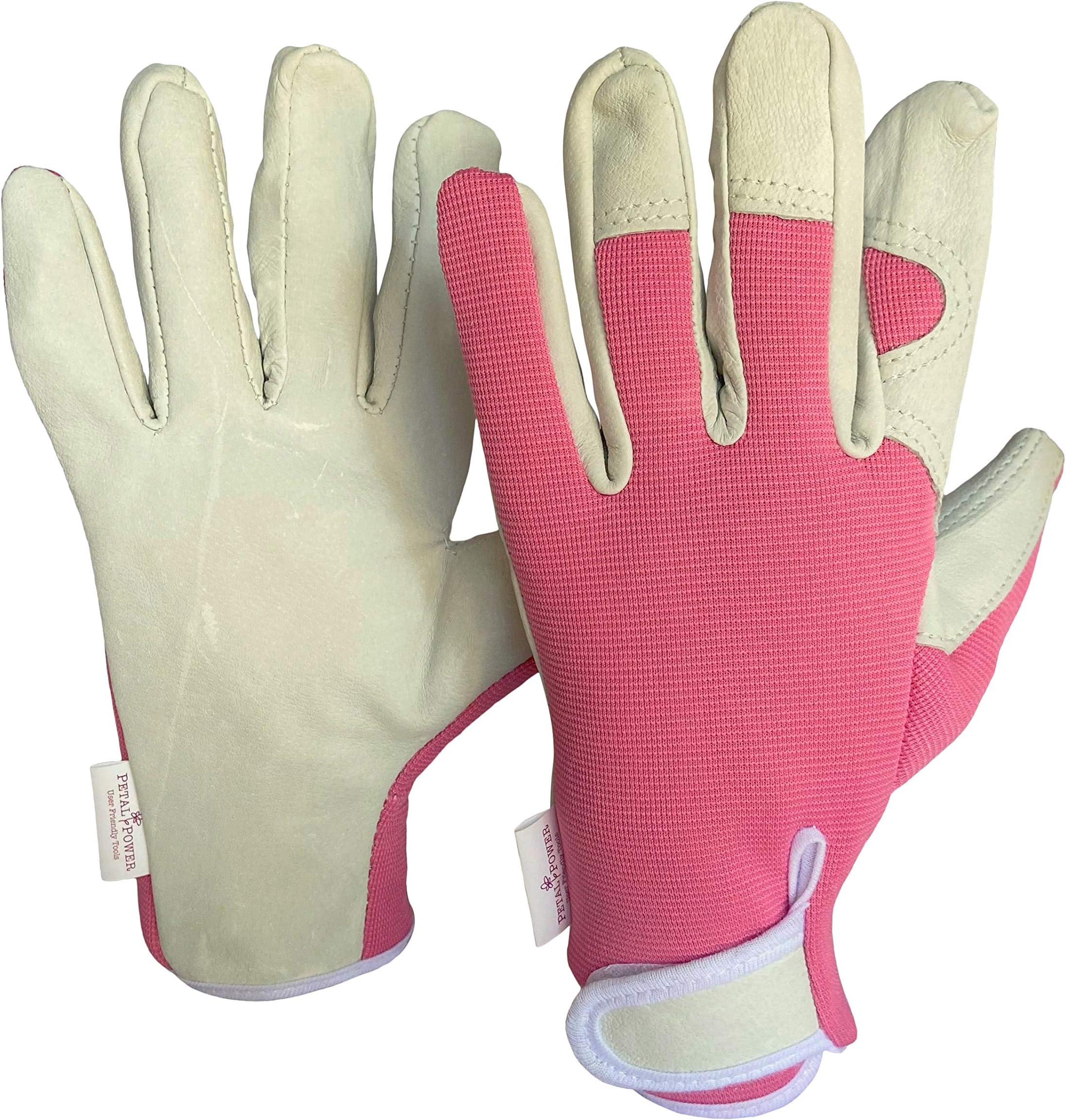 Ladies Leather Gardening Gloves - Slim Fit Work Gloves for Women - Perfect for Garden and Household Tasks - Best Gardening Gift for Women. Buy NOW! (Small, Pink)