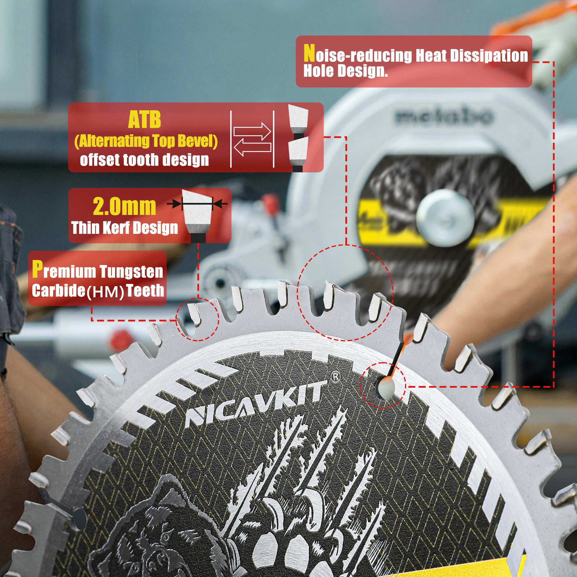 Ø 165 x 20 mm brzeszczot do piły tarczowej do drewna, metalu i aluminium i wielu innych, w zestawie pierścień redukcyjny 16 mm – Multi materiał brzeszczot do precyzyjnego cięcia 160 x 20