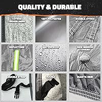 Vista 5 de Mockins - Funda para automóvil de poliéster plateado 190T, para todo tipo de clima, transpirable e impermeable, protegerá tu vehículo contra el clima