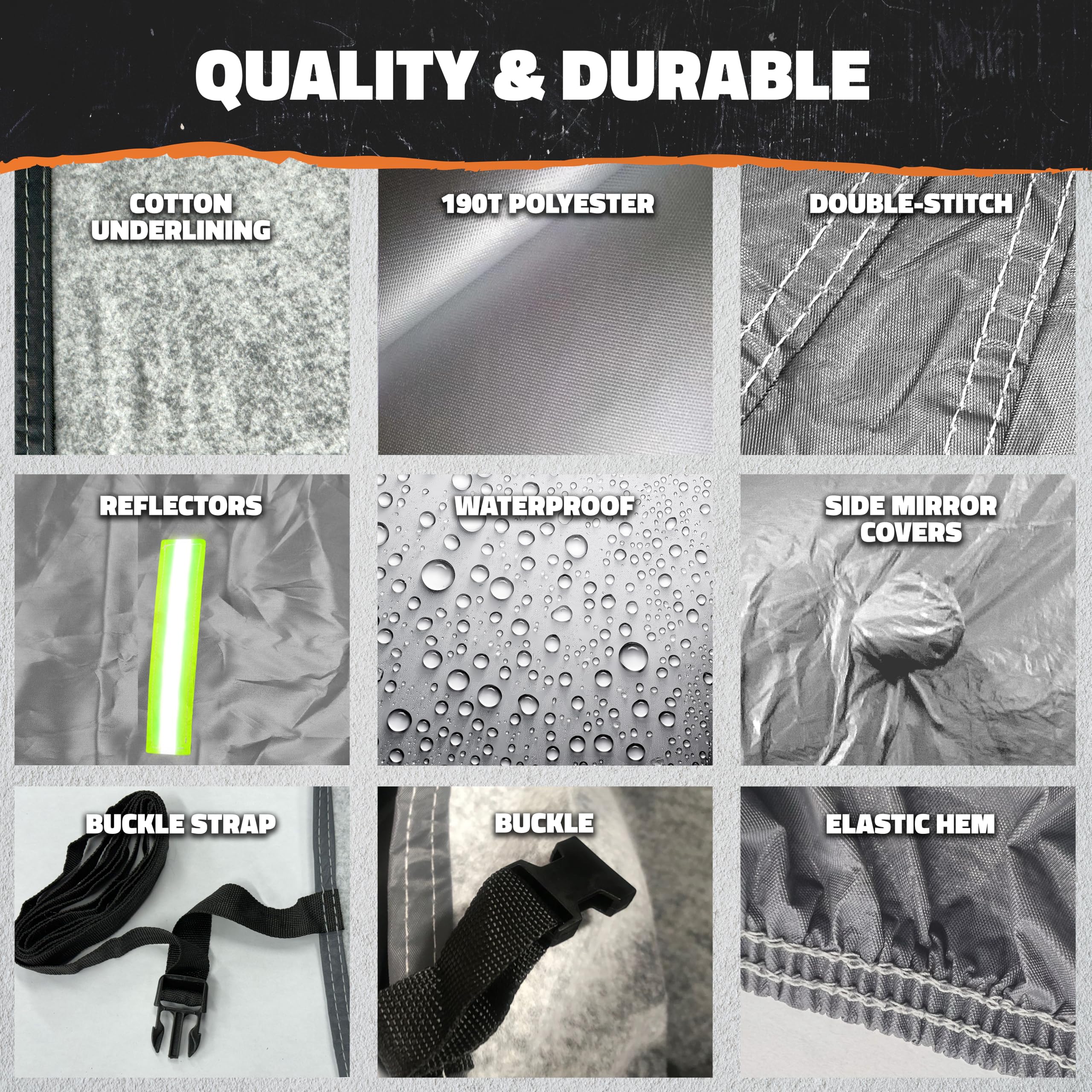 Mockins 200x75x60 Large Sedan Car Cover 190T Polyester Soft Indoor Outdoor Car Cover for Dust UV Light Rain — view 5