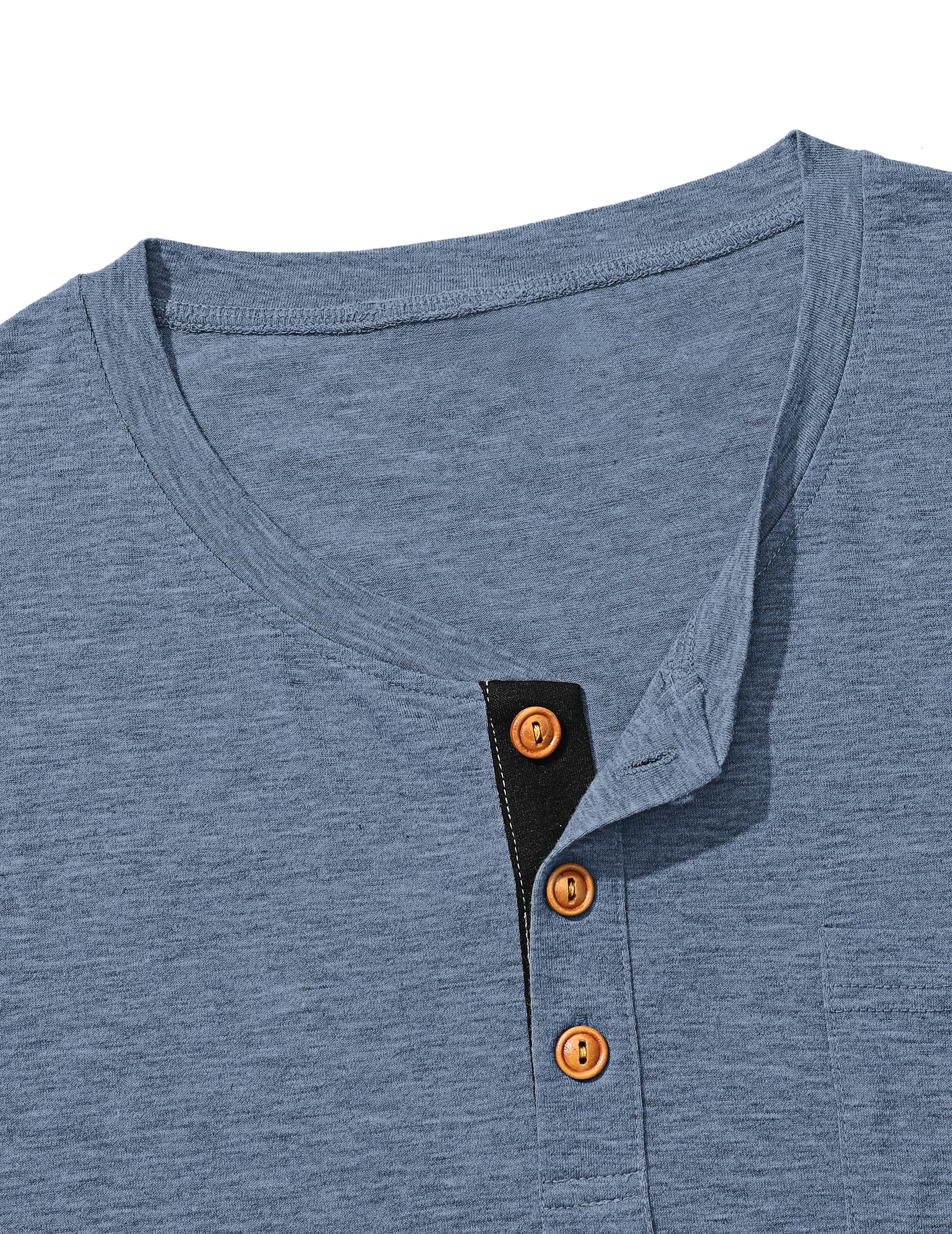 TARAINYA Camisetas Henley Hombre Algodón Manga Corta T-Shirt con Bolsillo para Verano M-4XL