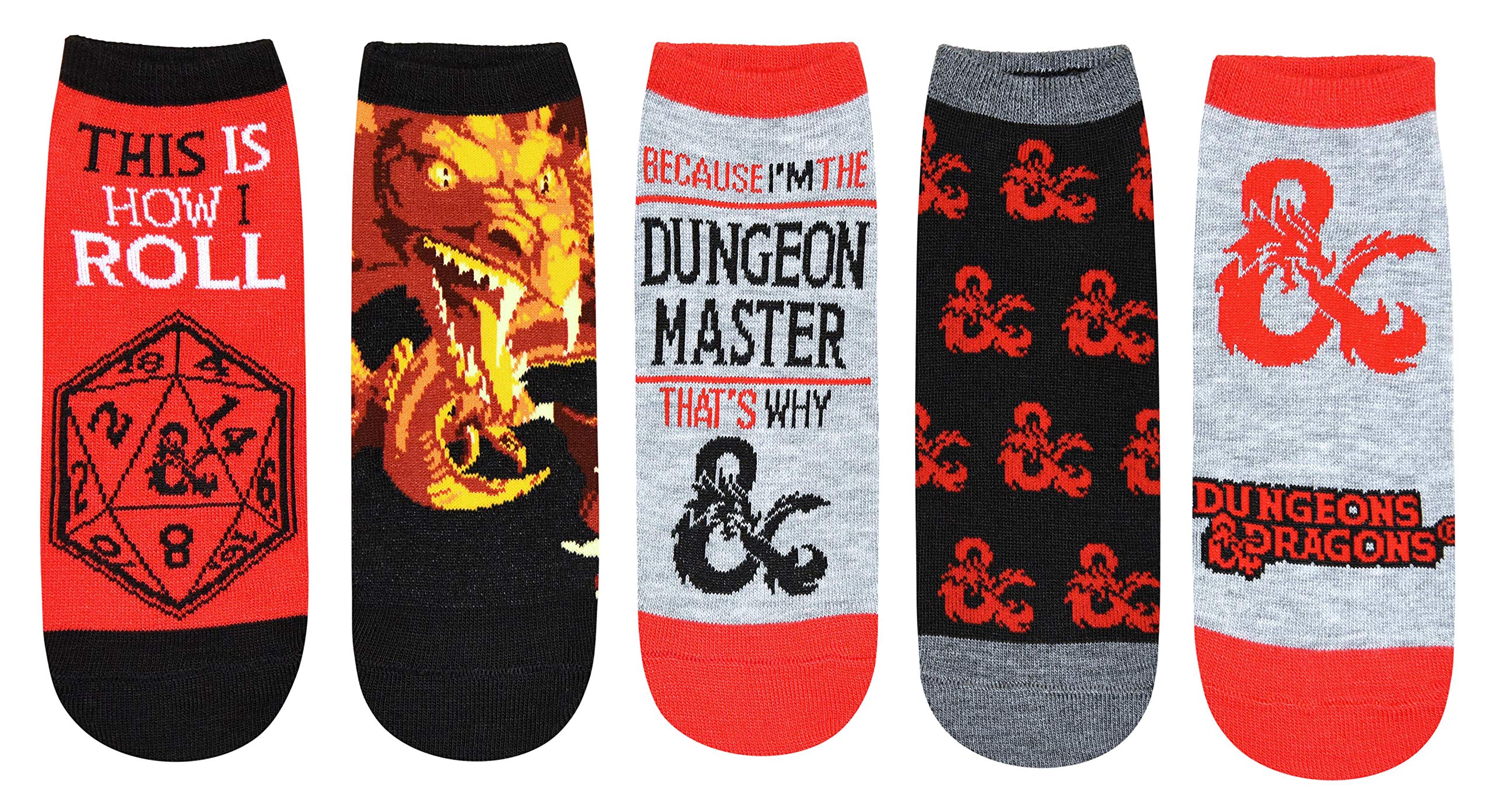 Hyp Dungeons and Dragons D&D This Is How I Roll Juniors/Womens 5 Pack Ankle Socks