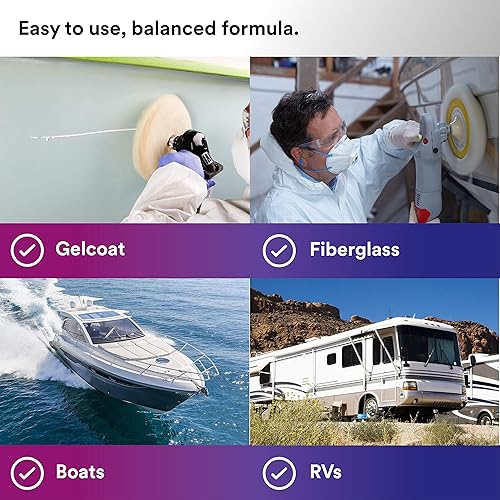 Miniatura 9 de 3M Perfect-It Gelcoat - Compuesto de corte medio + cera, 36107, 1 galón, proceso de un solo paso, P1500 y arañazos más finos, removedor de oxidación