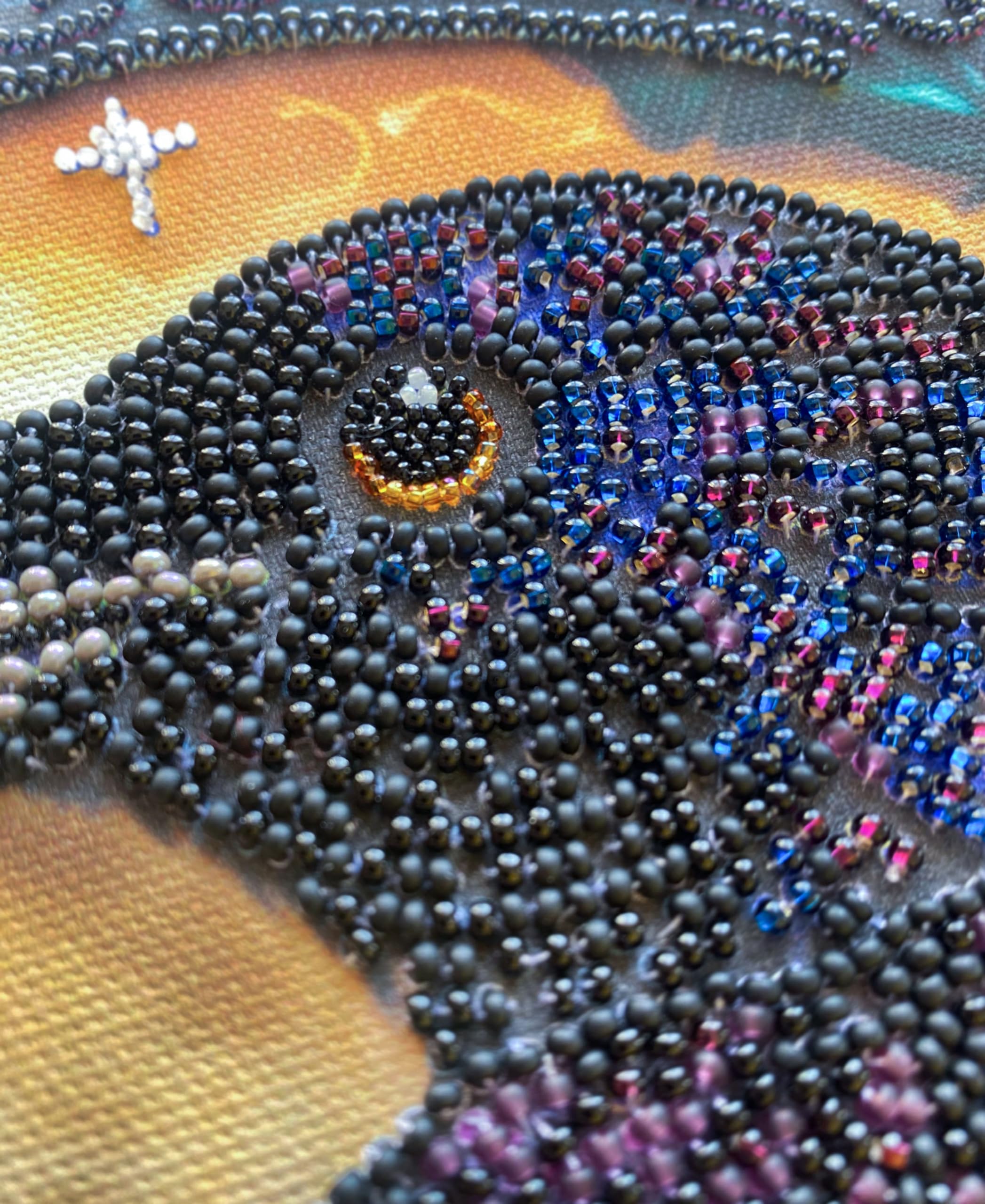 Zestaw do haftowania głównych koralików Abris Art - Black Raven AB-904