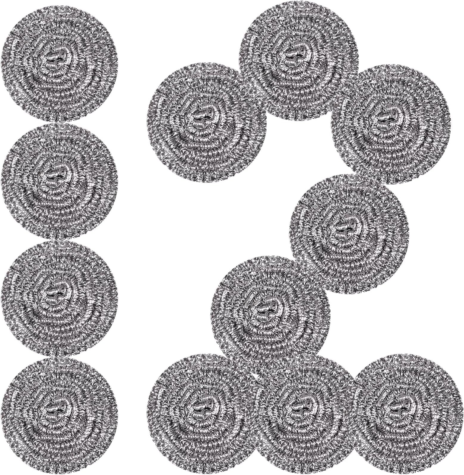 Stainless Steel Scrubber Scrubbing Scouring Pad Sponges Clean Pot Pan and Steel Wool for Kitchen Bathroom