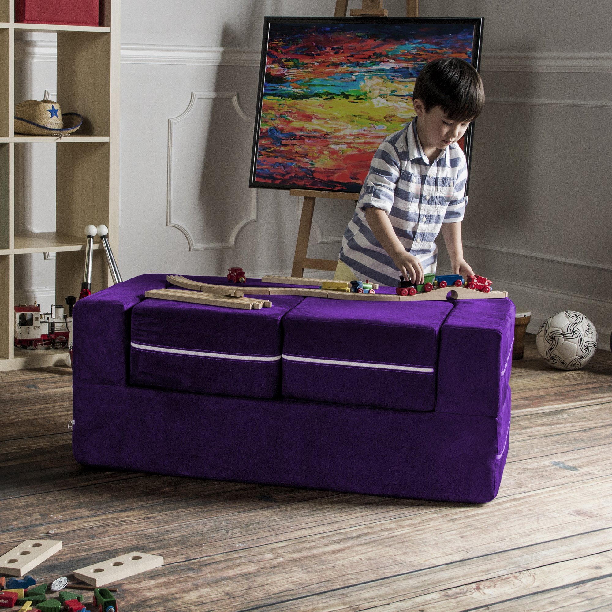 Amazon.com: Jaxx Zipline Kids Modular Loveseat & Ottomans/Fold Out
