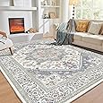 OPPODREAM Soft Area Rugs 3x5, Washable Rugs with Non Slip Backing, Low-Pile Throw 3x5 Carpet, Faux Cashmere 3 x 5 Carpet, Purple