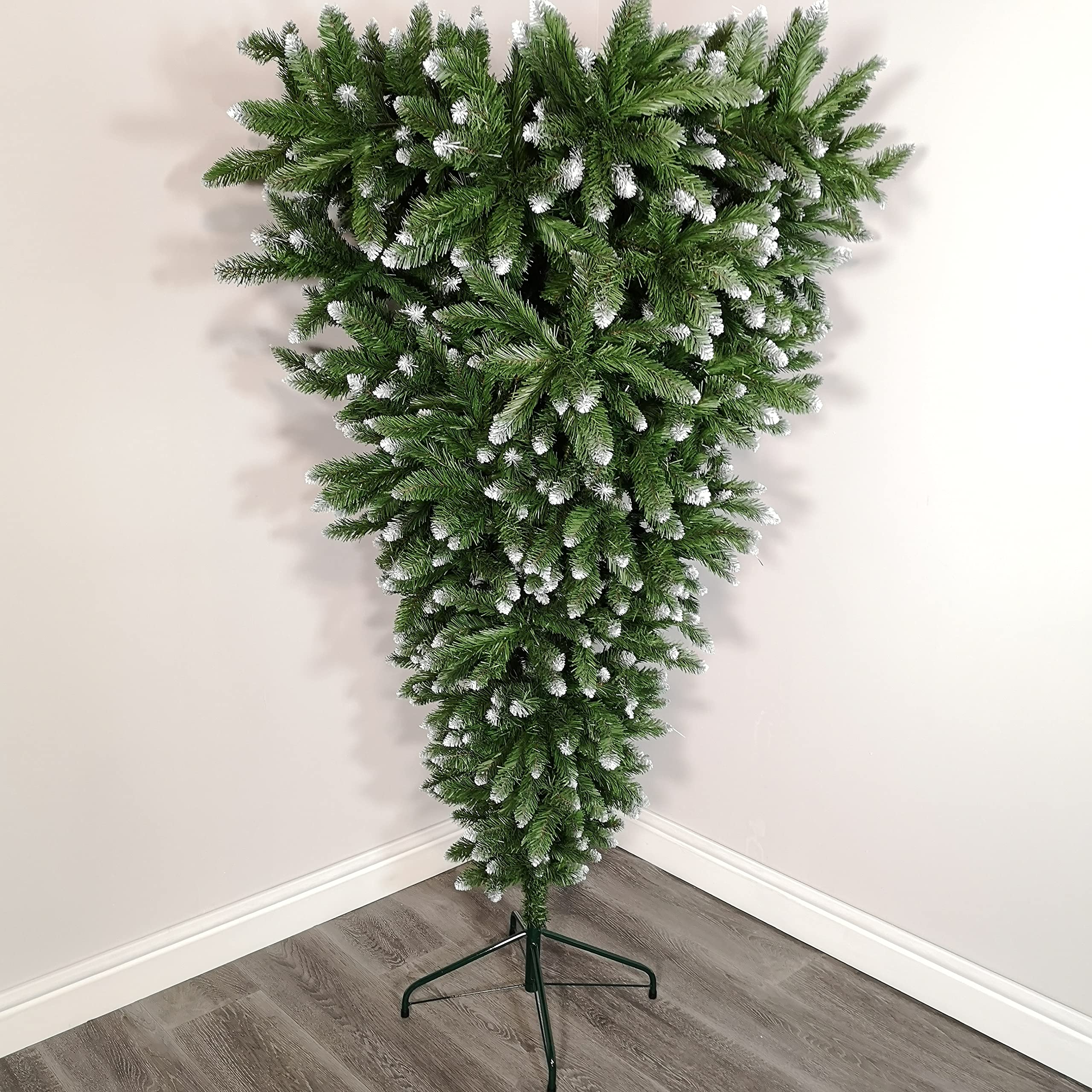 Samuel Alexander Green 6Ft (180Cm) Upside Down Frosted Snow Tipped Christmas Tree