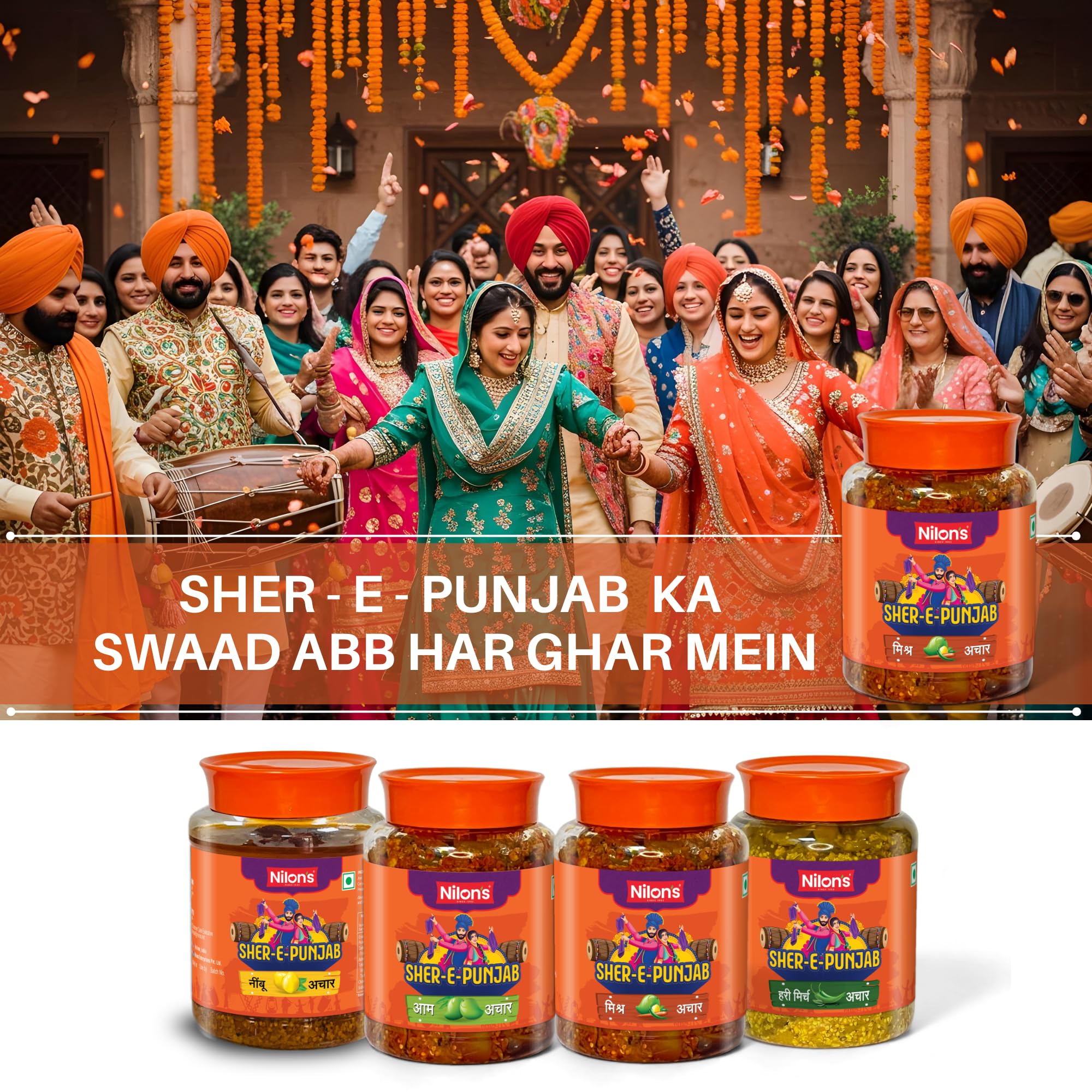 Nilon's Sher-E-Punjab Mixed Pickle (500g) Homemade Aachar | Spicy & Tangy Pickle in Authentic Punjabi Style with Raw Mango, Lemon, Mustard Oil & Spices Mixed with No Added Artificial Colour - Image 5 thumbnail