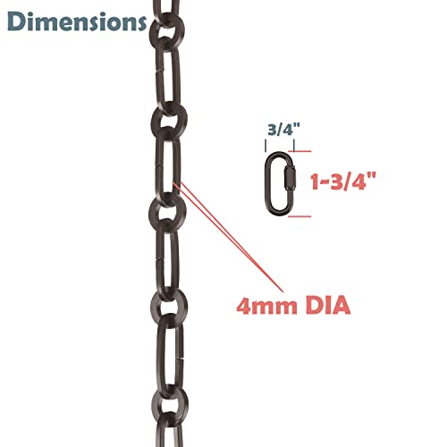 Image of Aspen Creative 21124-05-1, Steel Heavy Duty Chain & Two Quick Link Connector for Lighting Fixture /Swag Light /Plants / 3 Feet, Oil Rubbed Bronze, 8 Gauge