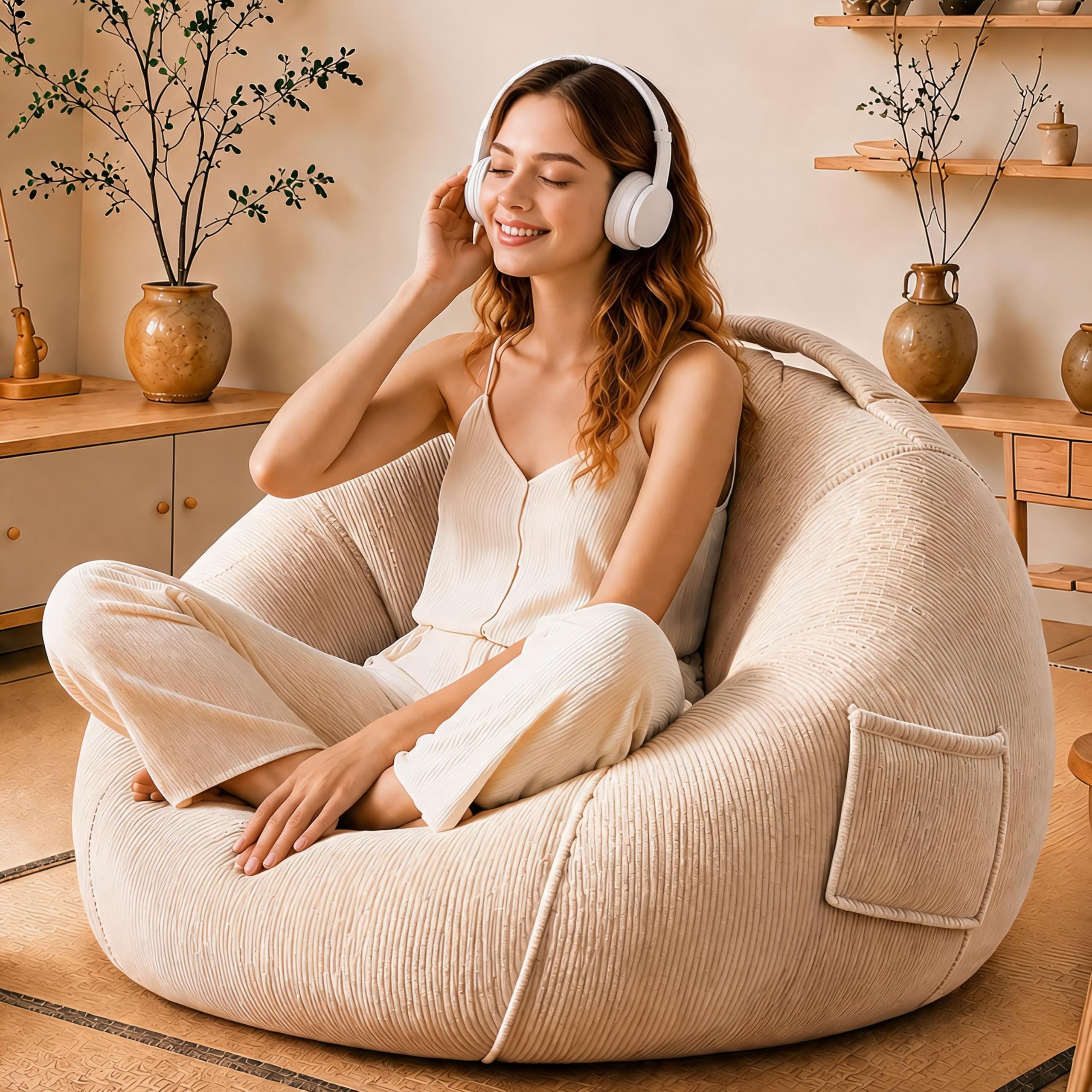 Amazon.co.jp: Lovikon ビーズクッション 特大 70*60cm 一人掛け 人を