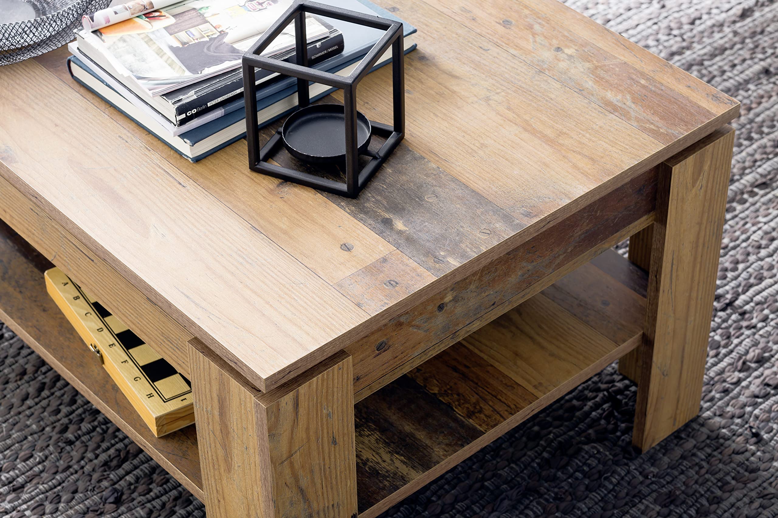 trendteam smart living Indy Wohnen:Ko.Old Wood NB,Couchtisch Arredamenti, Marrone, 121 x 68 x 47 cm