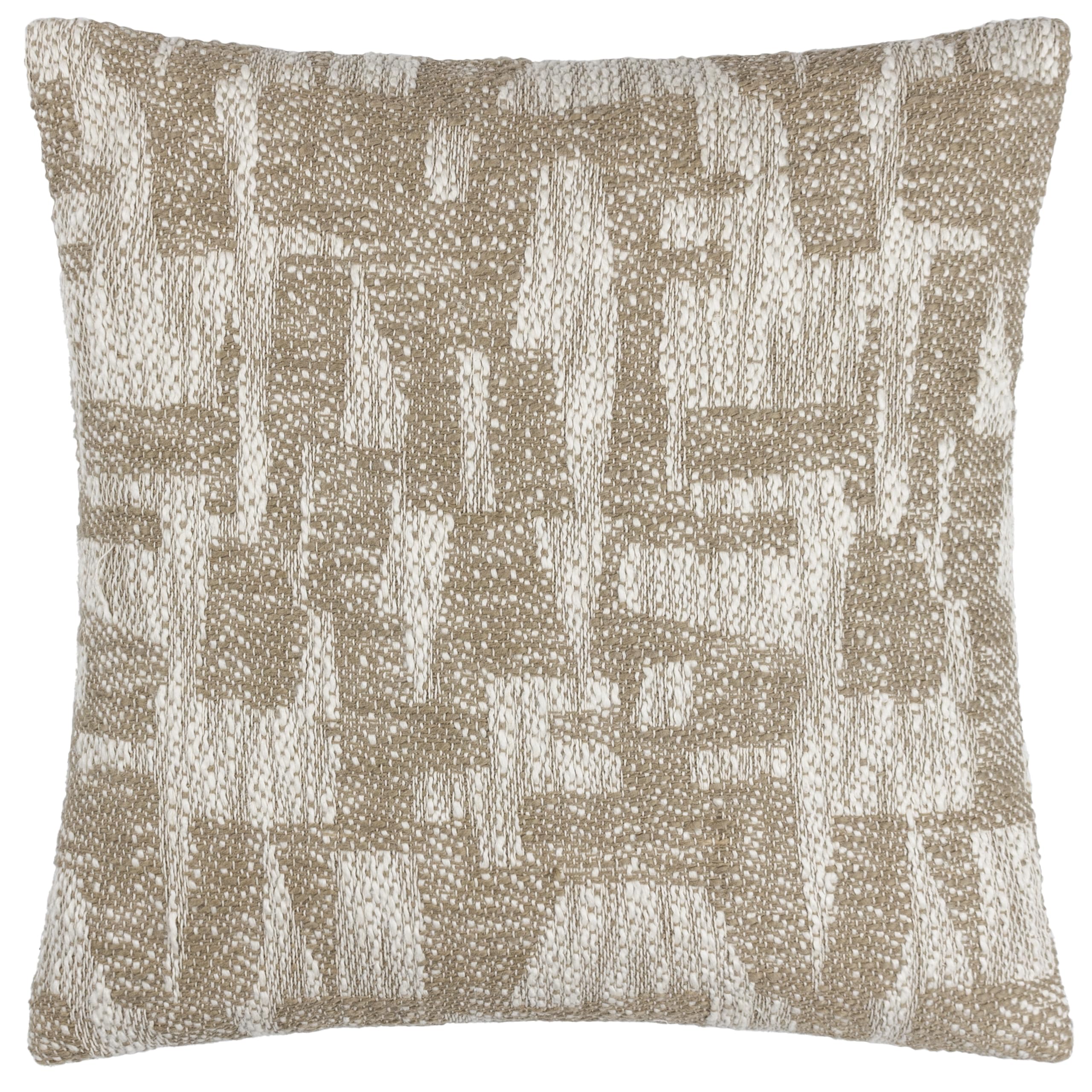 furn. Ola Cushion Cover – Jacquard Cotton Woven Design (Taupe – 45 x 45 cm)