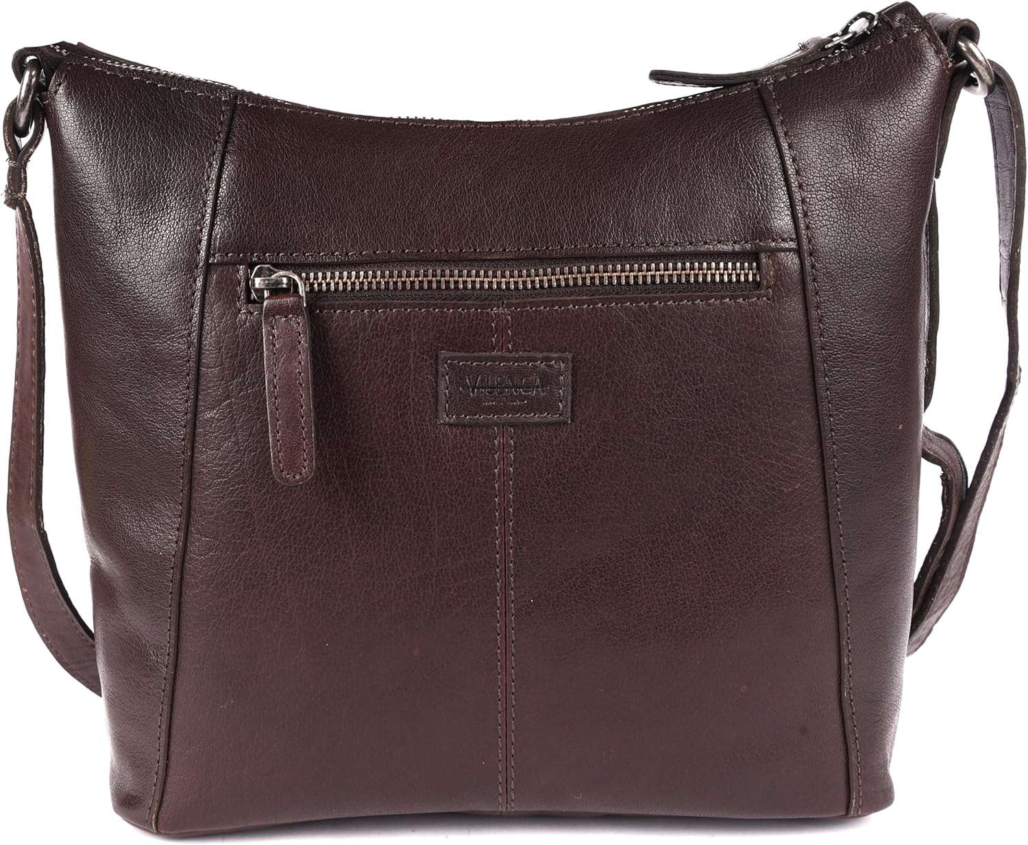 9.5 Inch Genuine Leather Crossbody Sling Bag for Women - Trendy Casual Office Bag with Adjustable Strap