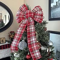 Vista 47 de Arco de corona de arpillera negra con alambre, 10 pulgadas de ancho, colas largas de 18 pulgadas, cinta de Navidad, decoración de puerta delantera