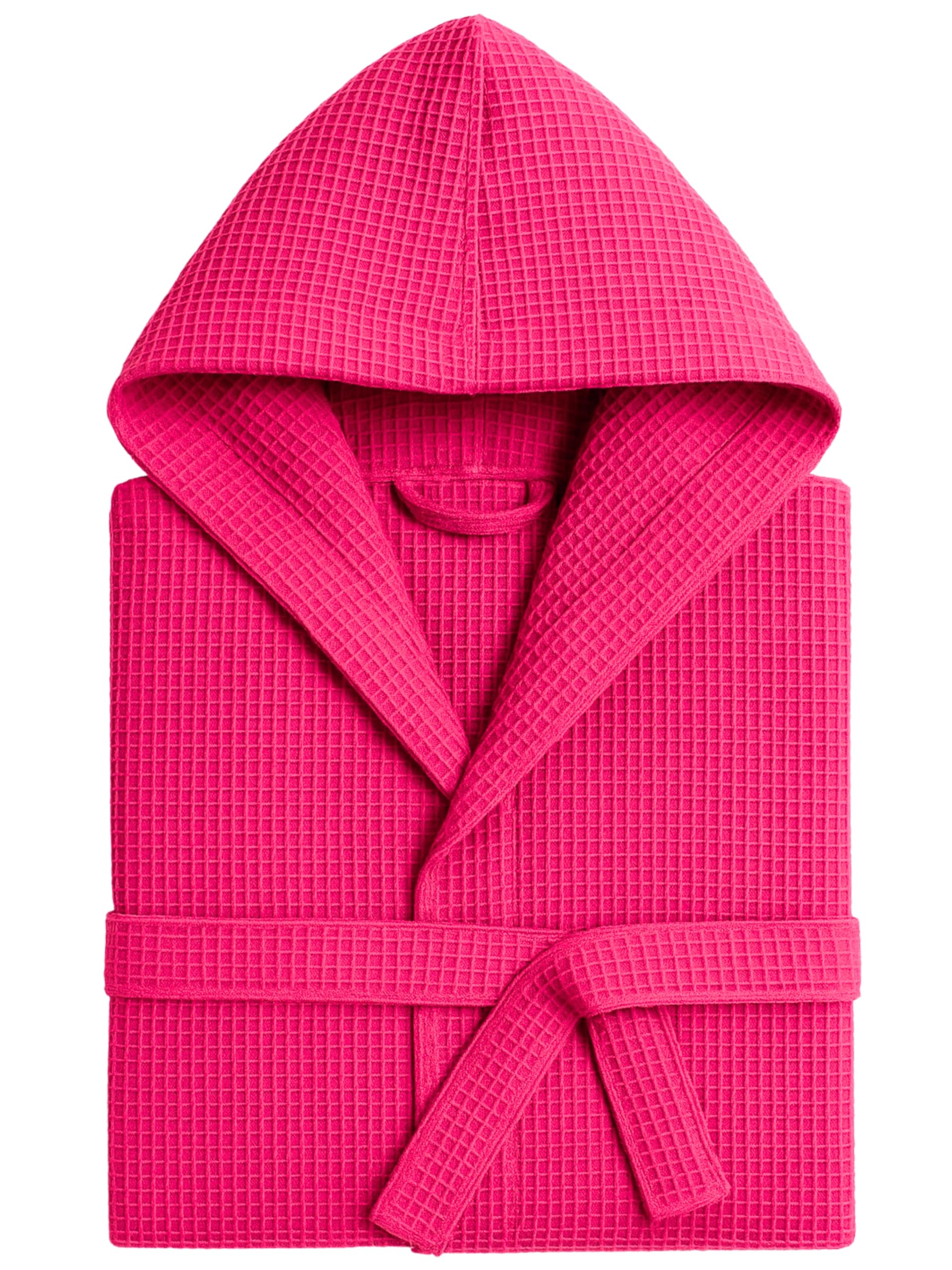 o-day Bademantel mit Wabenstruktur für Damen und Herren, aus Baumwolle, mit Kapuze, Taschen und Gürtel, leicht und für Reisen S-XXXL