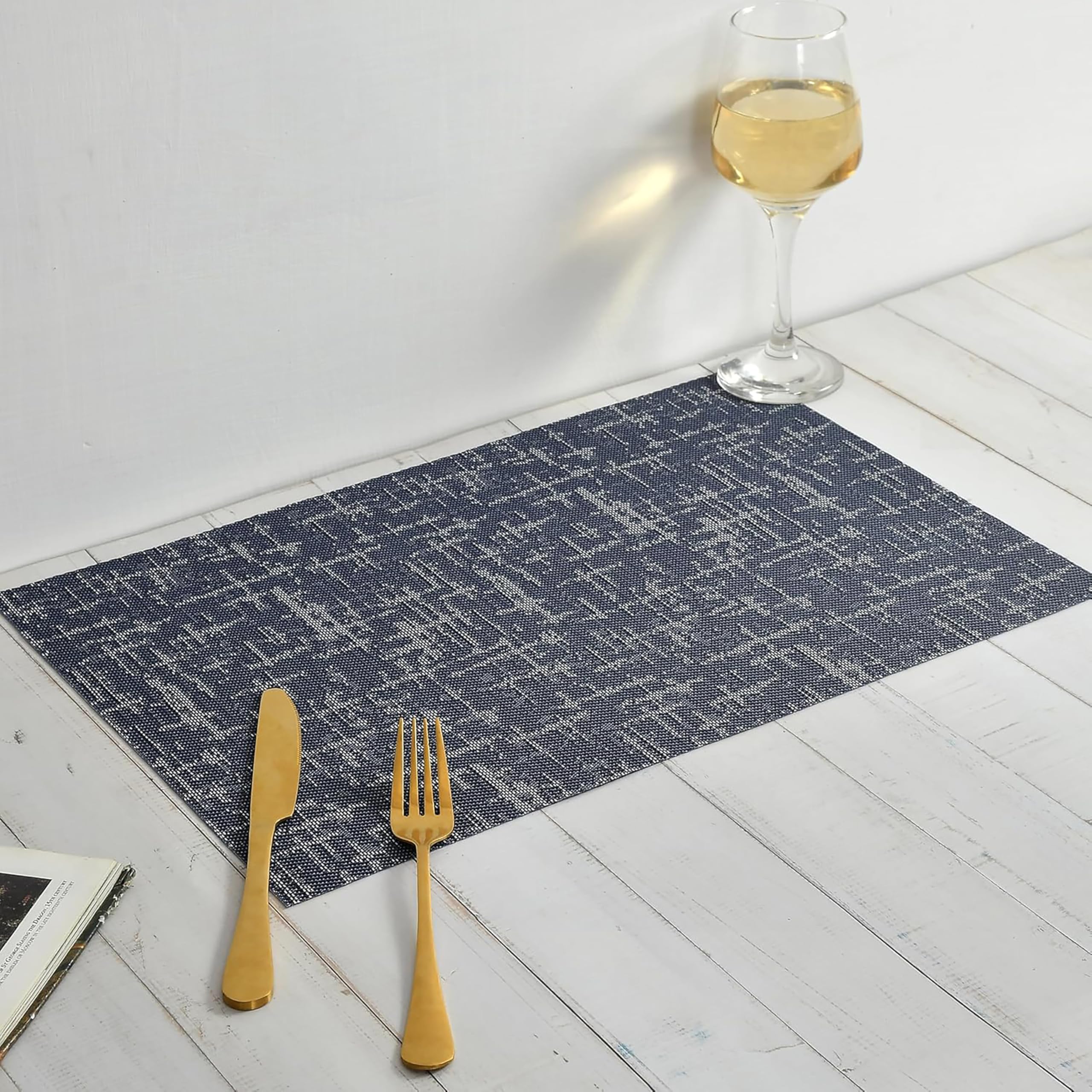Yellow Weaves Placemats & Runner Set - Beige Brown -17