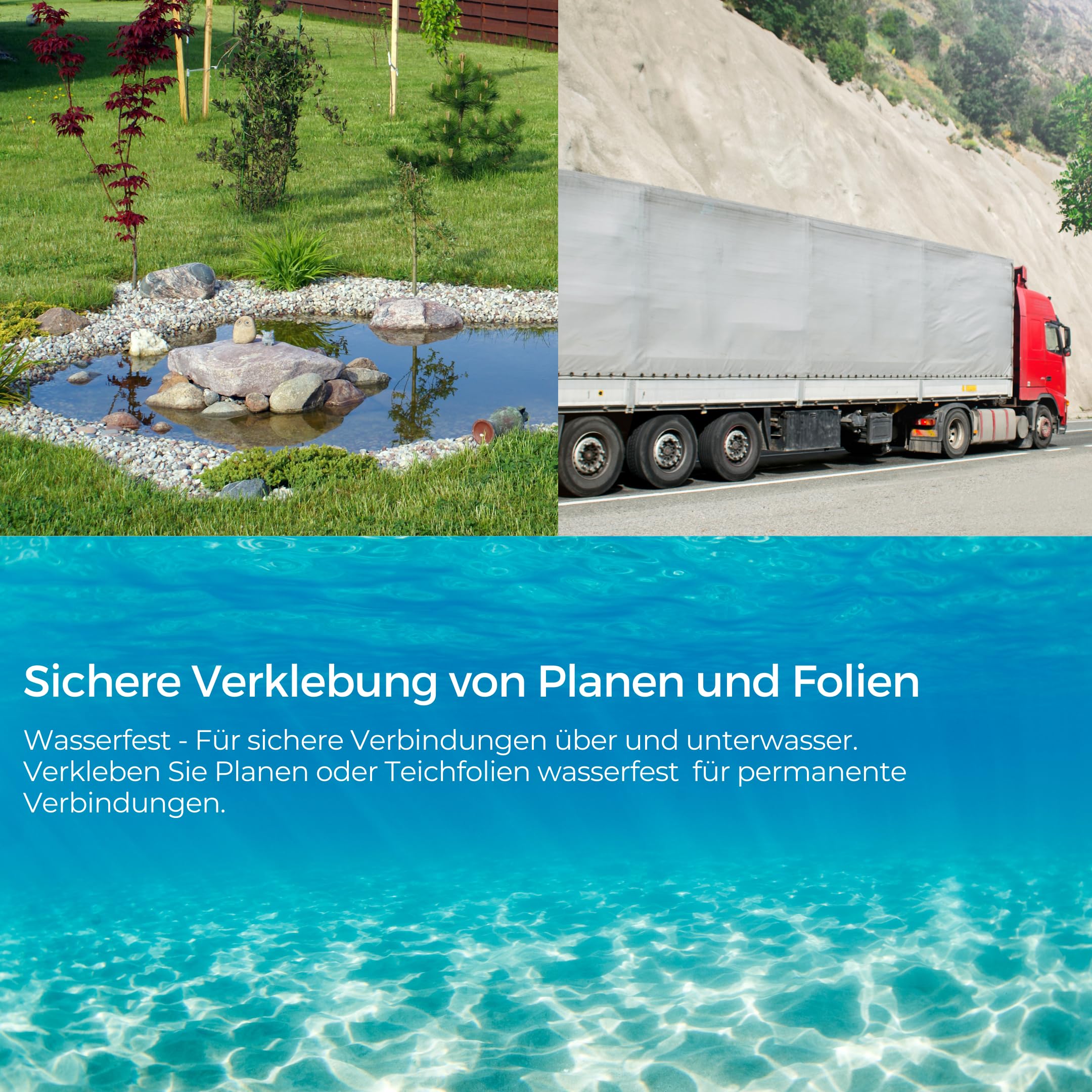 Sabacontact 70t 1000 ml PVC Kleber Wasserfest Aussen INKLUSIVE PINSEL Planenkleber Kontaktkleber EXTRA STARK für Planen, Teichfolie, Kunstleder und vieles mehr.