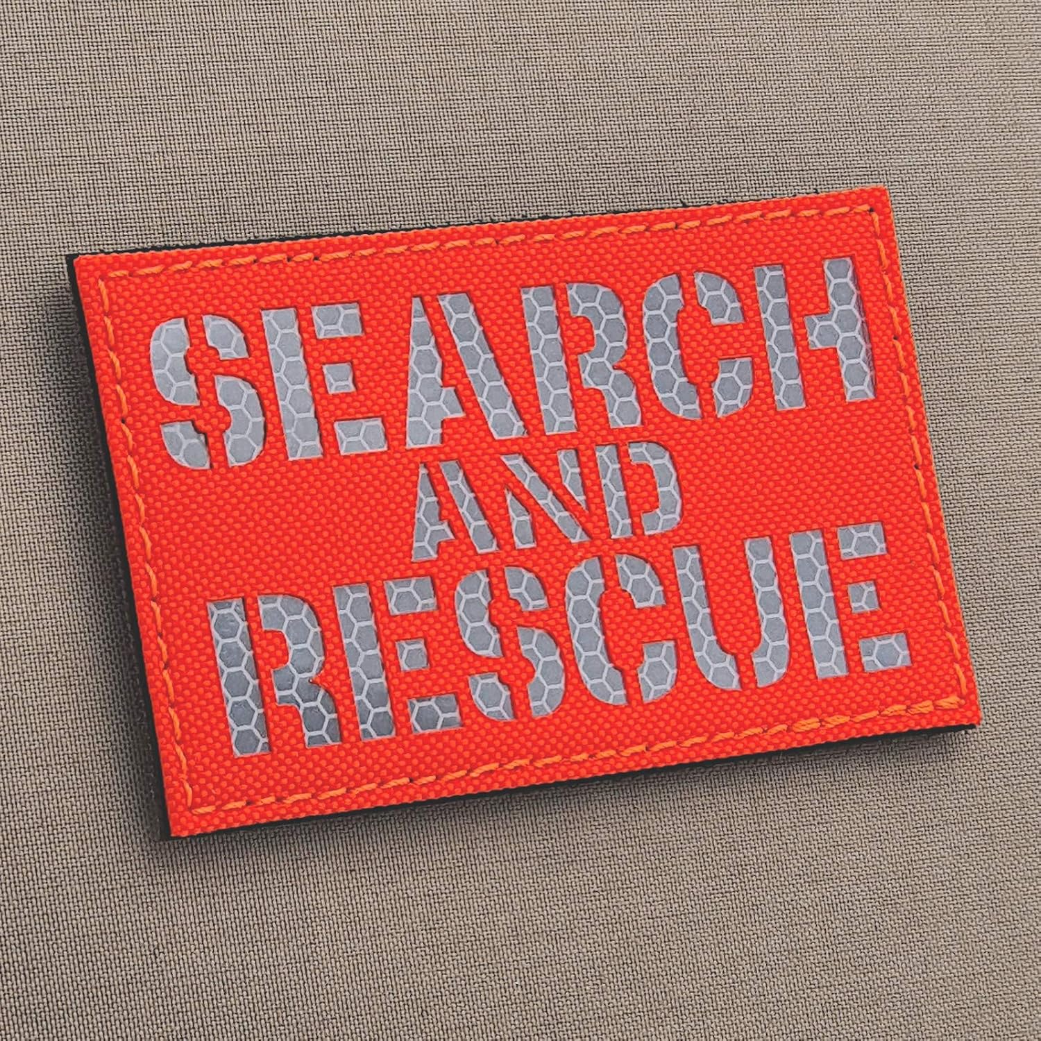 Jumbo 3x5 Search and Rescue Reflective SAR hi vis Patch (Blaze Orange Solas Reflective)